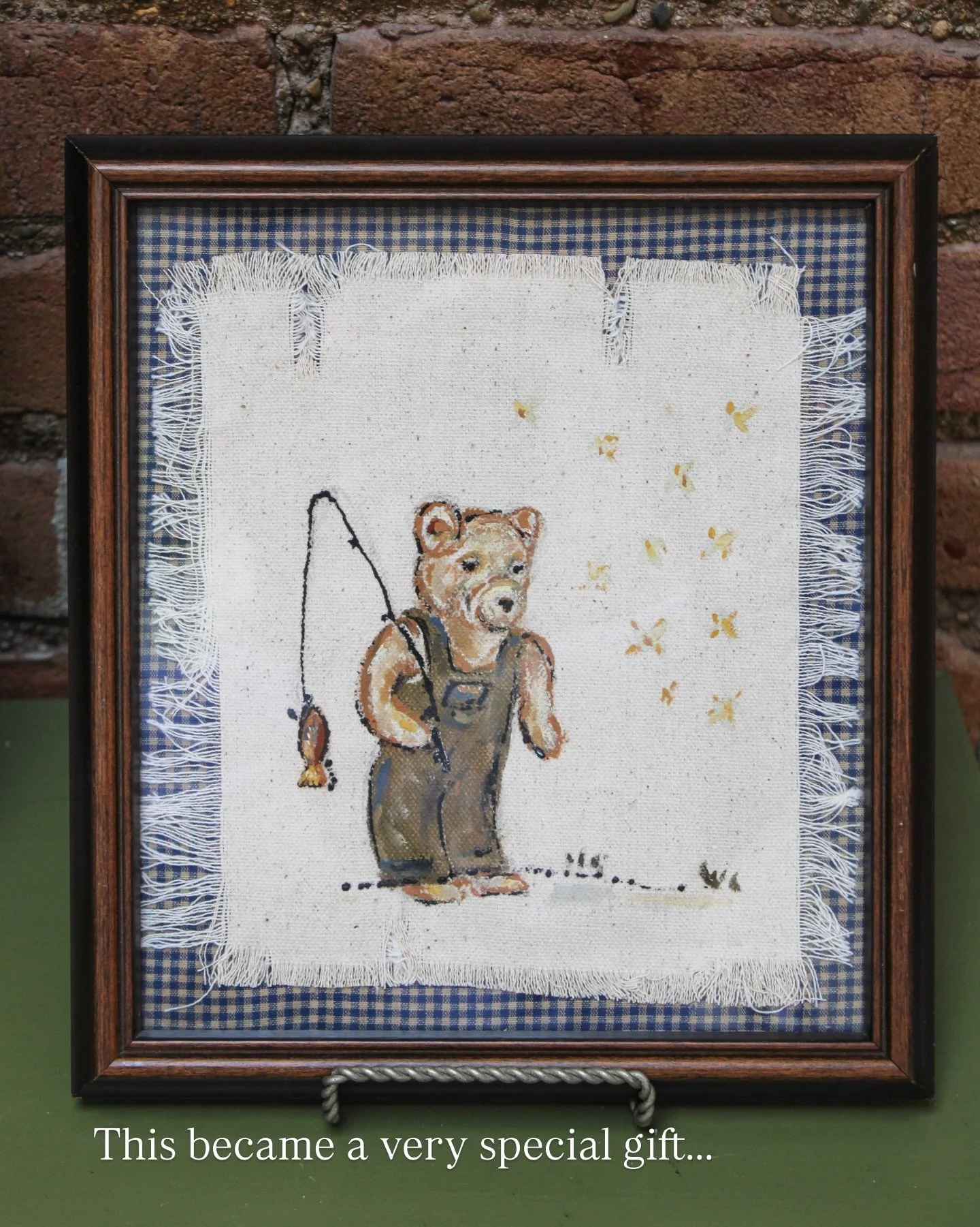 The scrap from France to my best friend&rsquo;s nursery 🧸🧺🫶 This turned into one of my favorite handmade pieces to gift 🤍

I love giving a second life to scraps and thrifted frames&mdash;this frame finally found its way to me and ended up being p