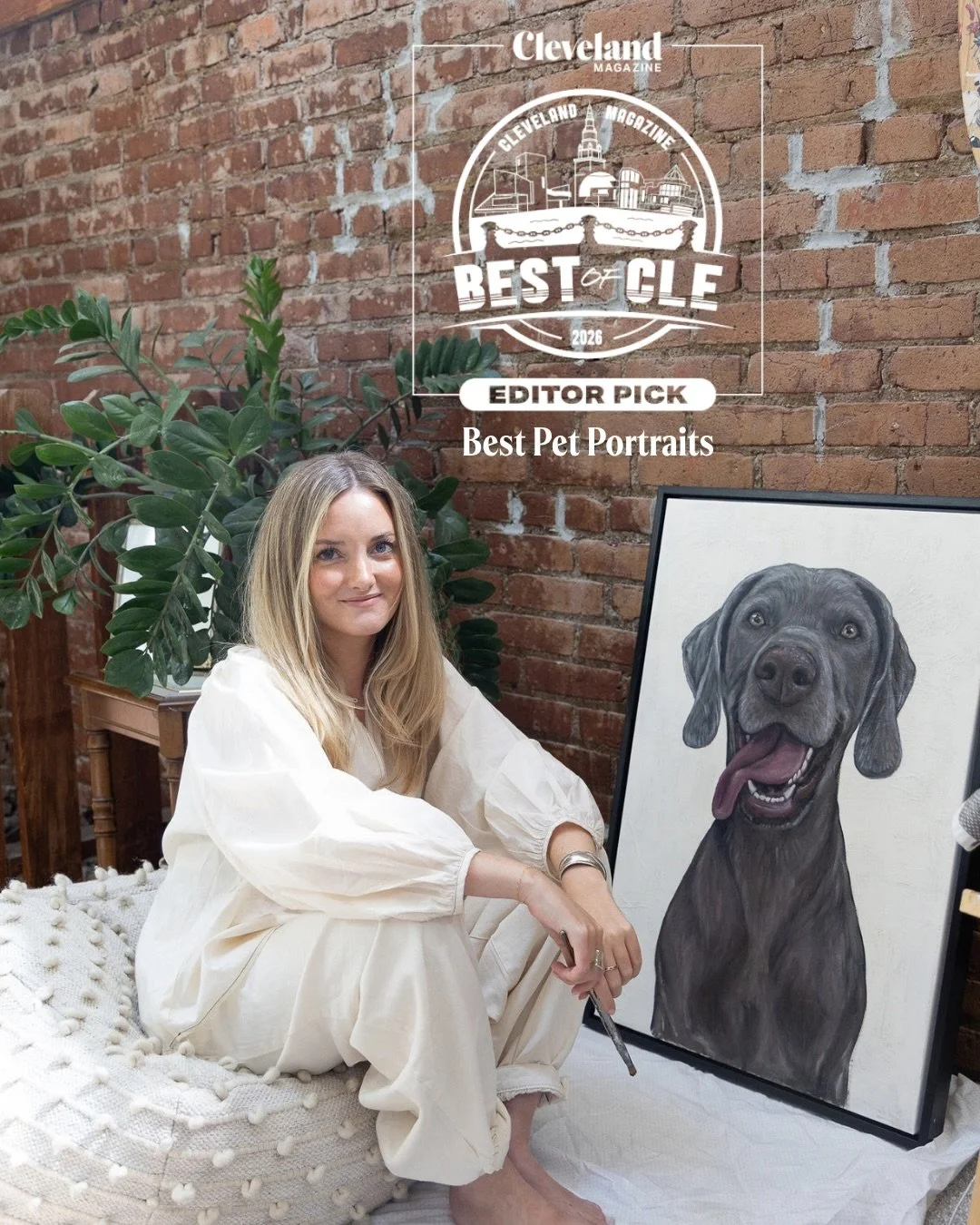 I&rsquo;m so excited to share that Cleveland Magazine featured me as an Editors&rsquo; Pick for Best Pet Portraits in their Best of Cleveland 2026 list! My first publication!!

I started Erin Lynn Paintings as a hobby a few years ago, but thanks to a