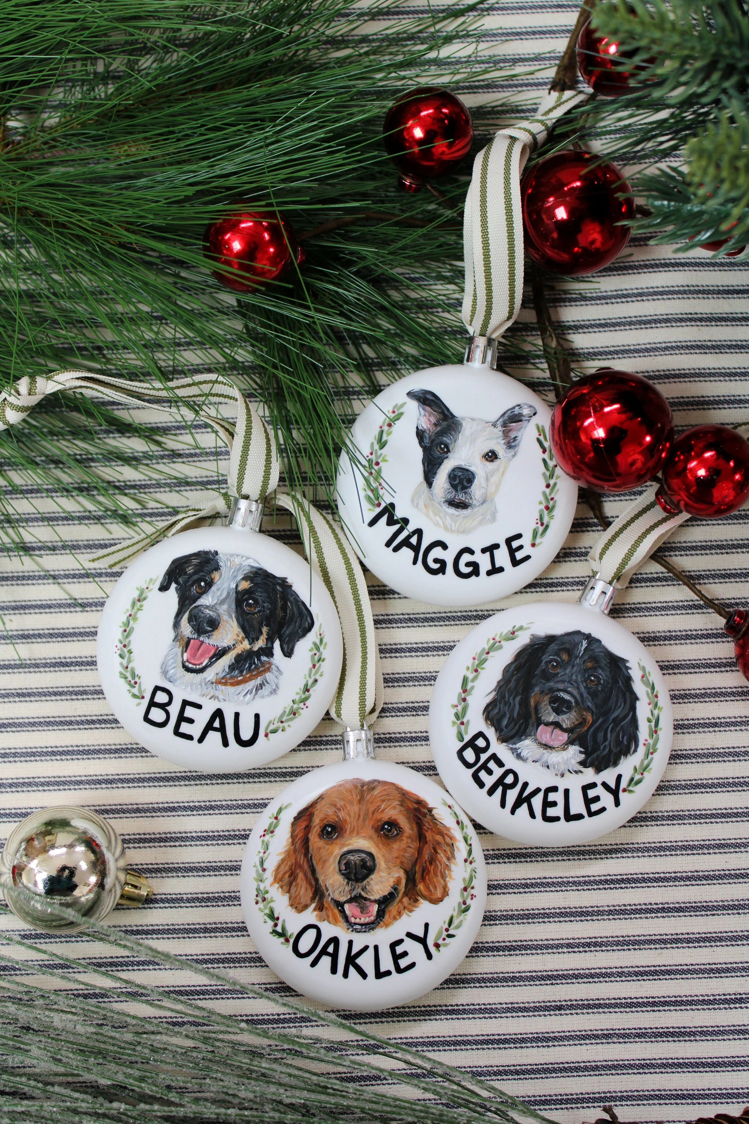 Custom Pet Portrait Ornaments - Preorder