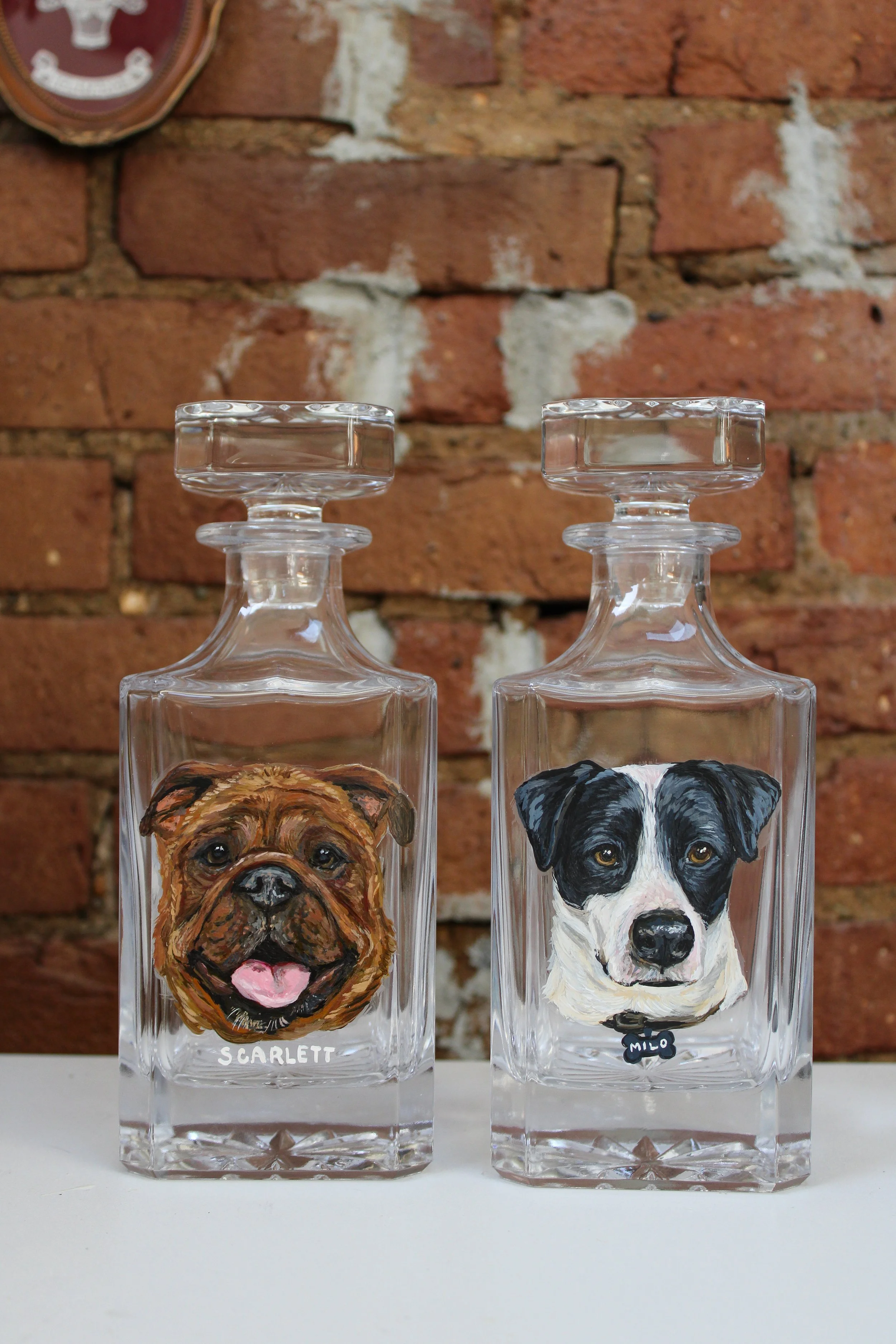 Hand-Painted Decanter: Custom Pet Portrait