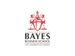 Bayes Business School logo with a coat of arms and text