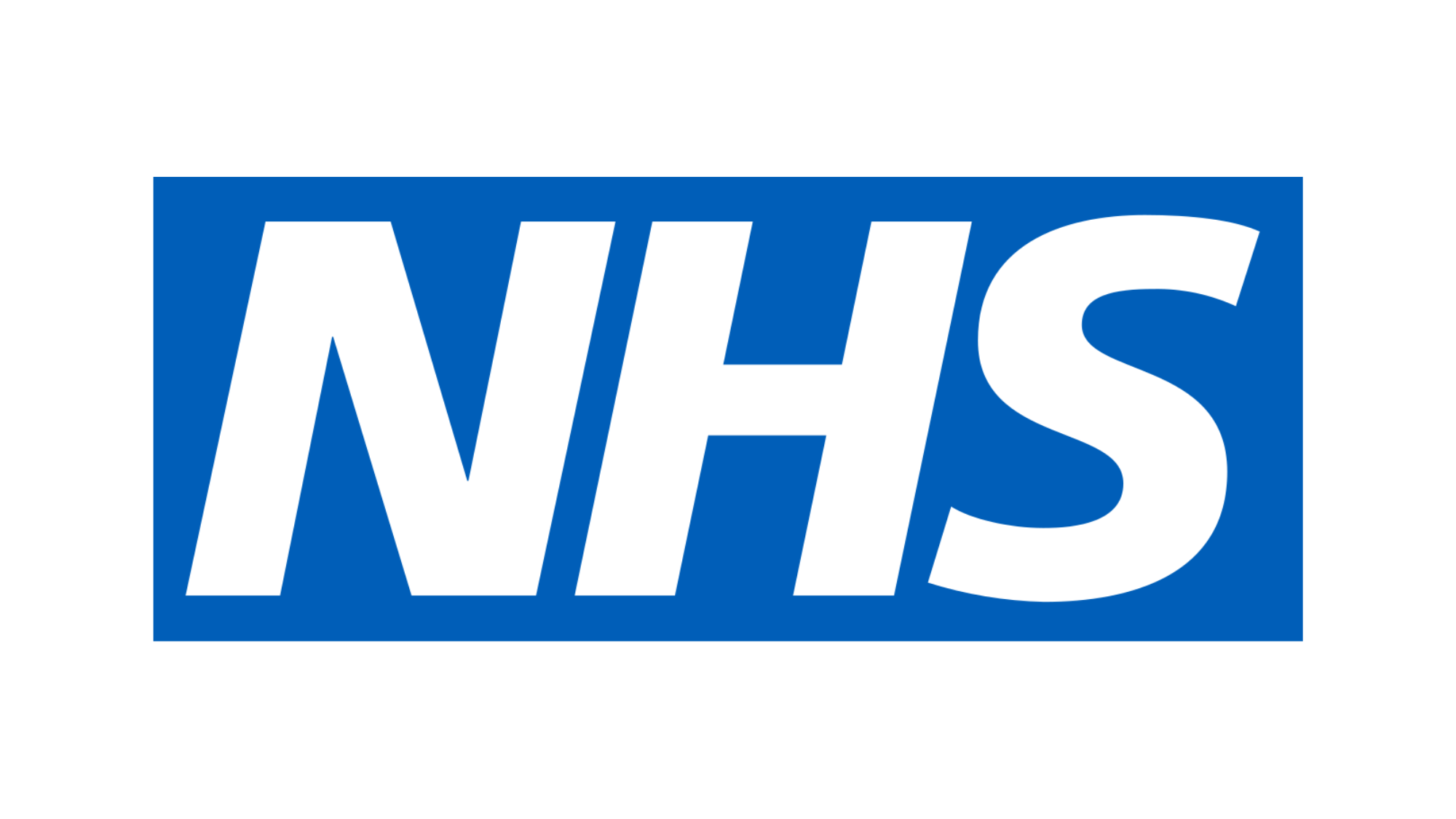 NHS logo with white text on a blue background