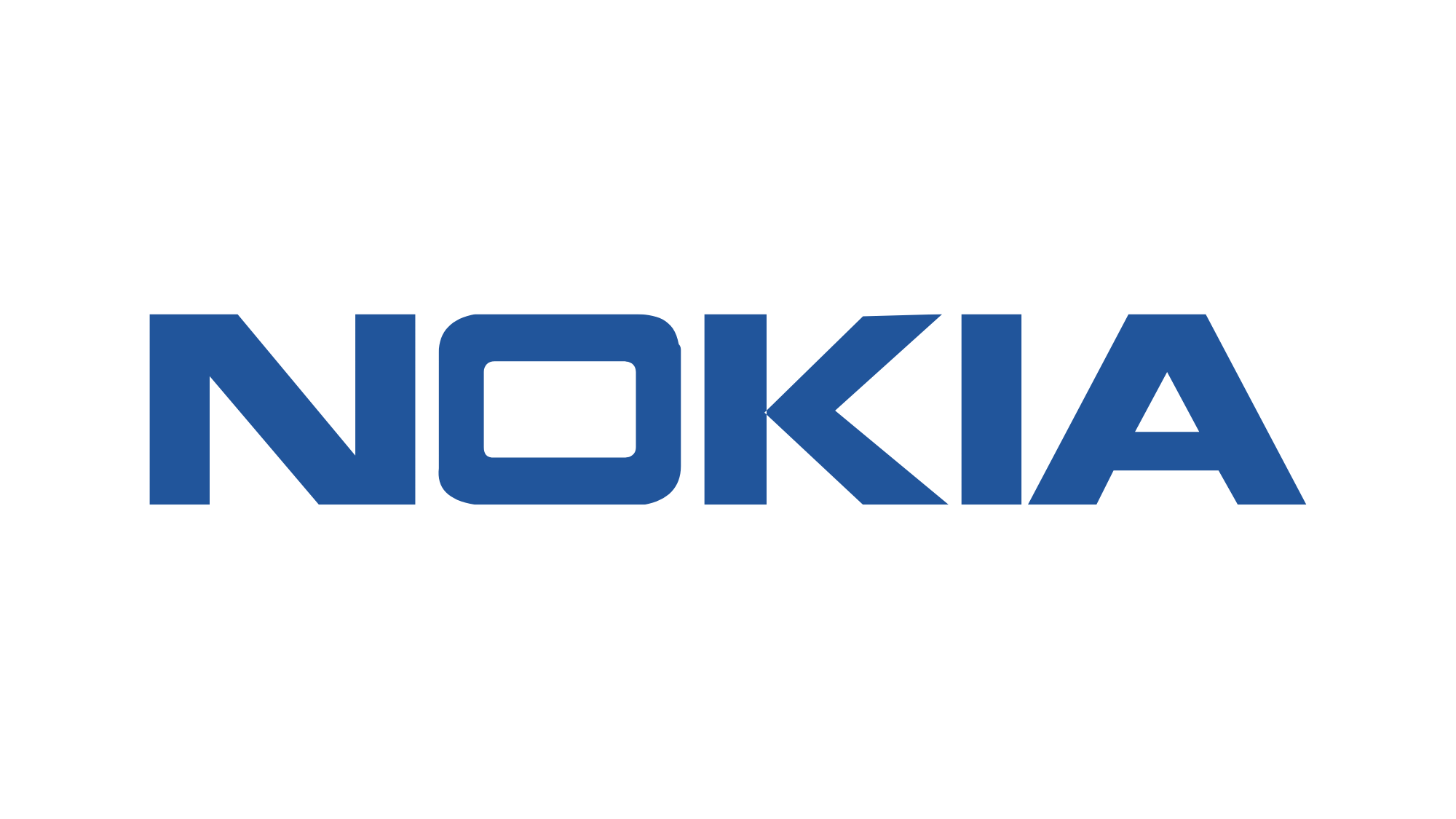 Nokia logo in blue on a white background