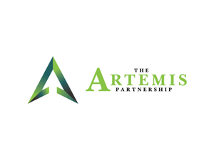 Logo of the Artemis Partnership featuring a stylized green and black arrowhead and the text 'The Artemis Partnership' in green.