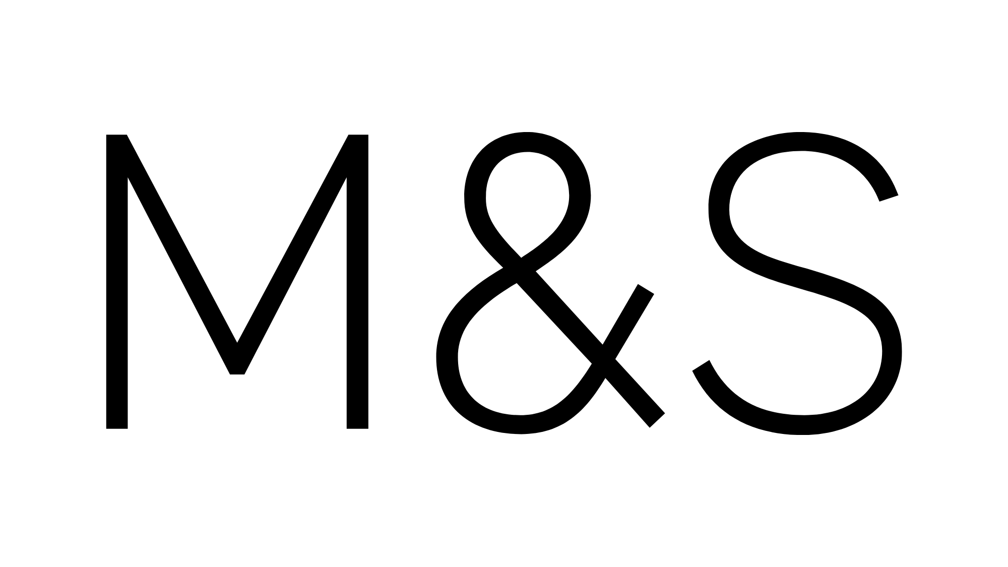 Text reading 'M & S' in black font on white background.