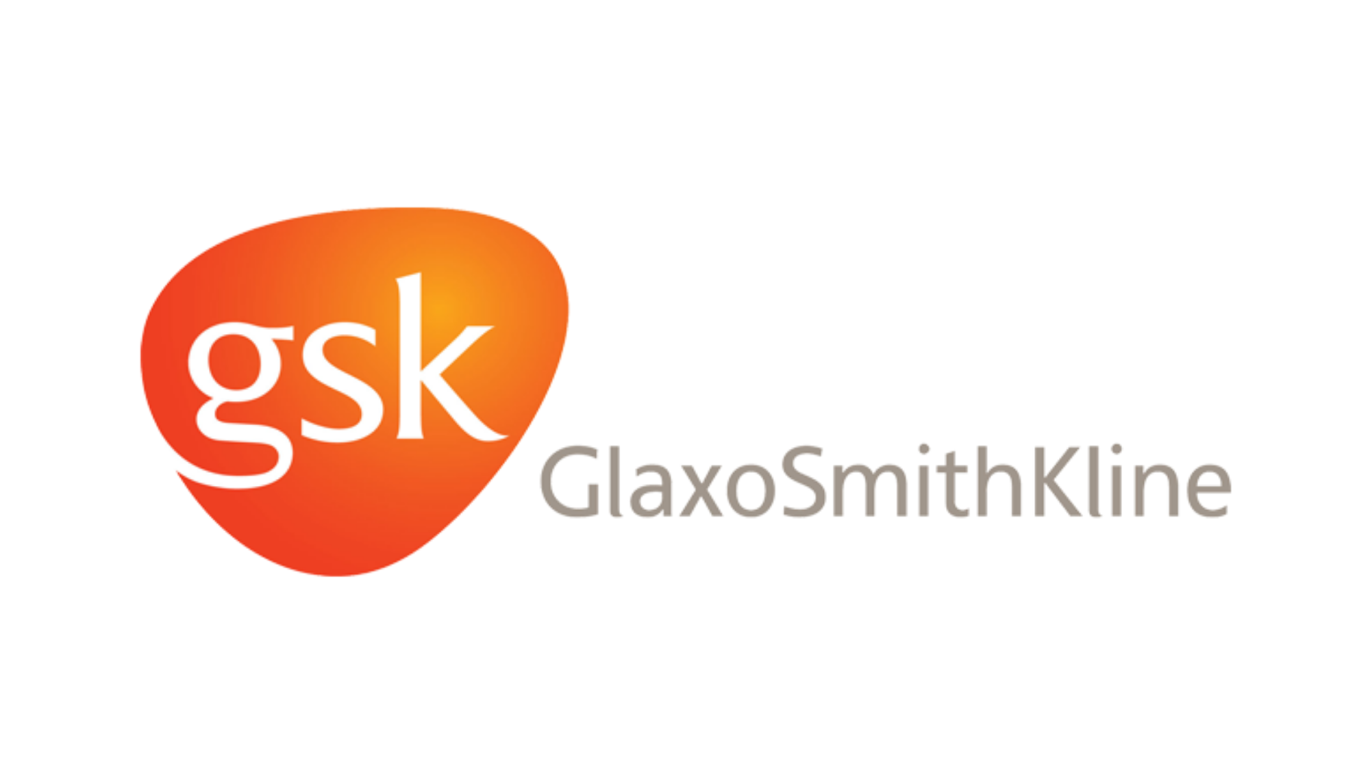 GSK logo with orange shield and gray text reading GlaxoSmithKline