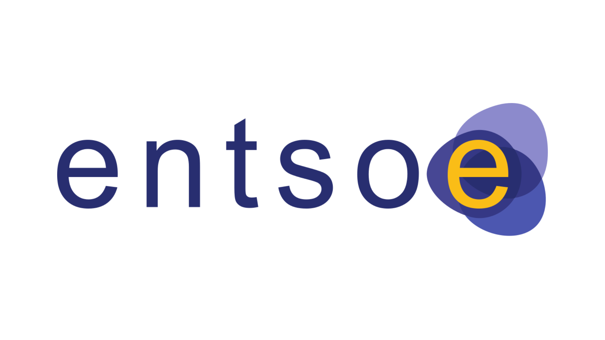 Graphic of the word 'ente e' with overlapping blue and yellow shapes on a white background.