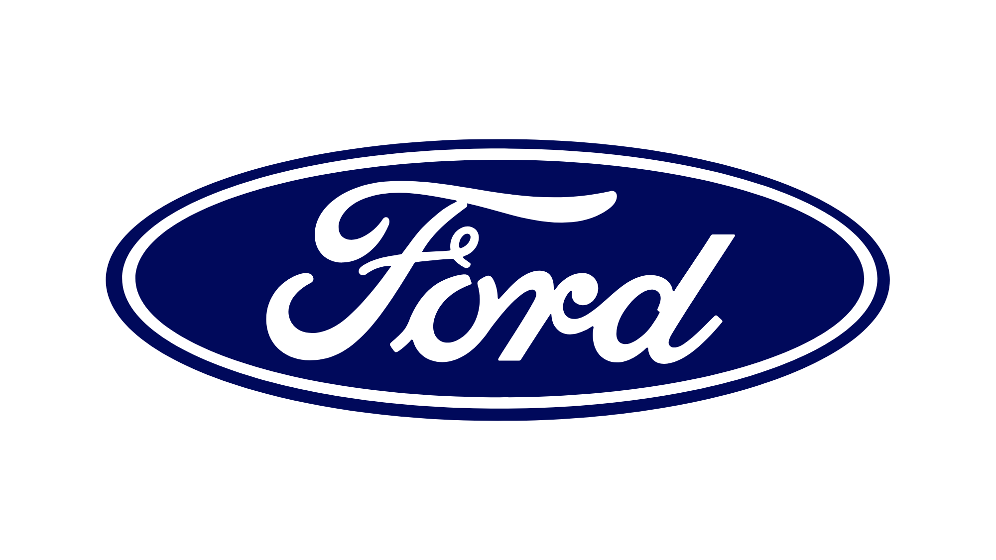 Blue oval Ford logo with white cursive text 'Ford' in the center.