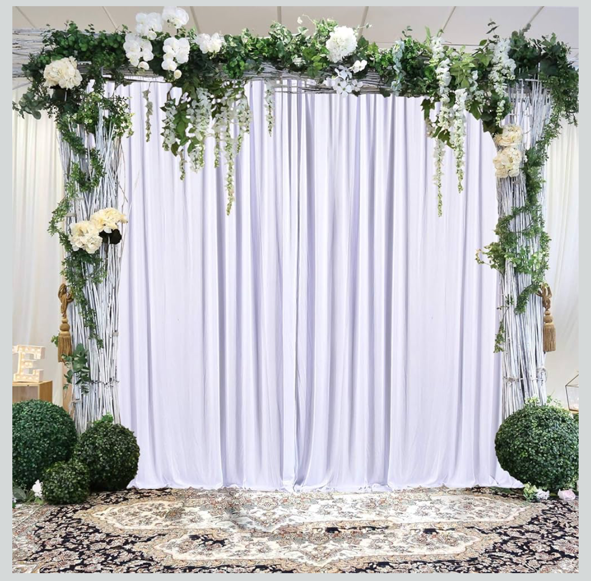 White Sheer Backdrop Curtains