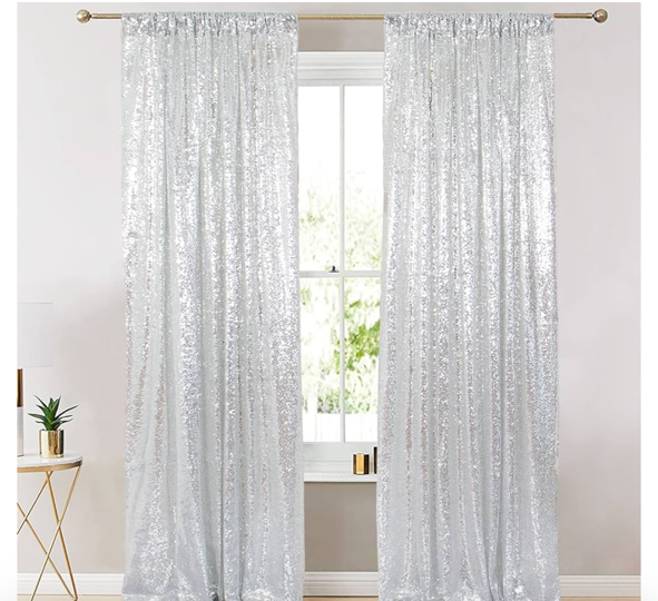 Sparkle Silver Backdrop Curtain