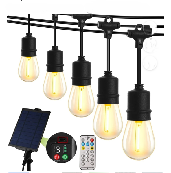 Solar Powered LED Outdoor String Lights