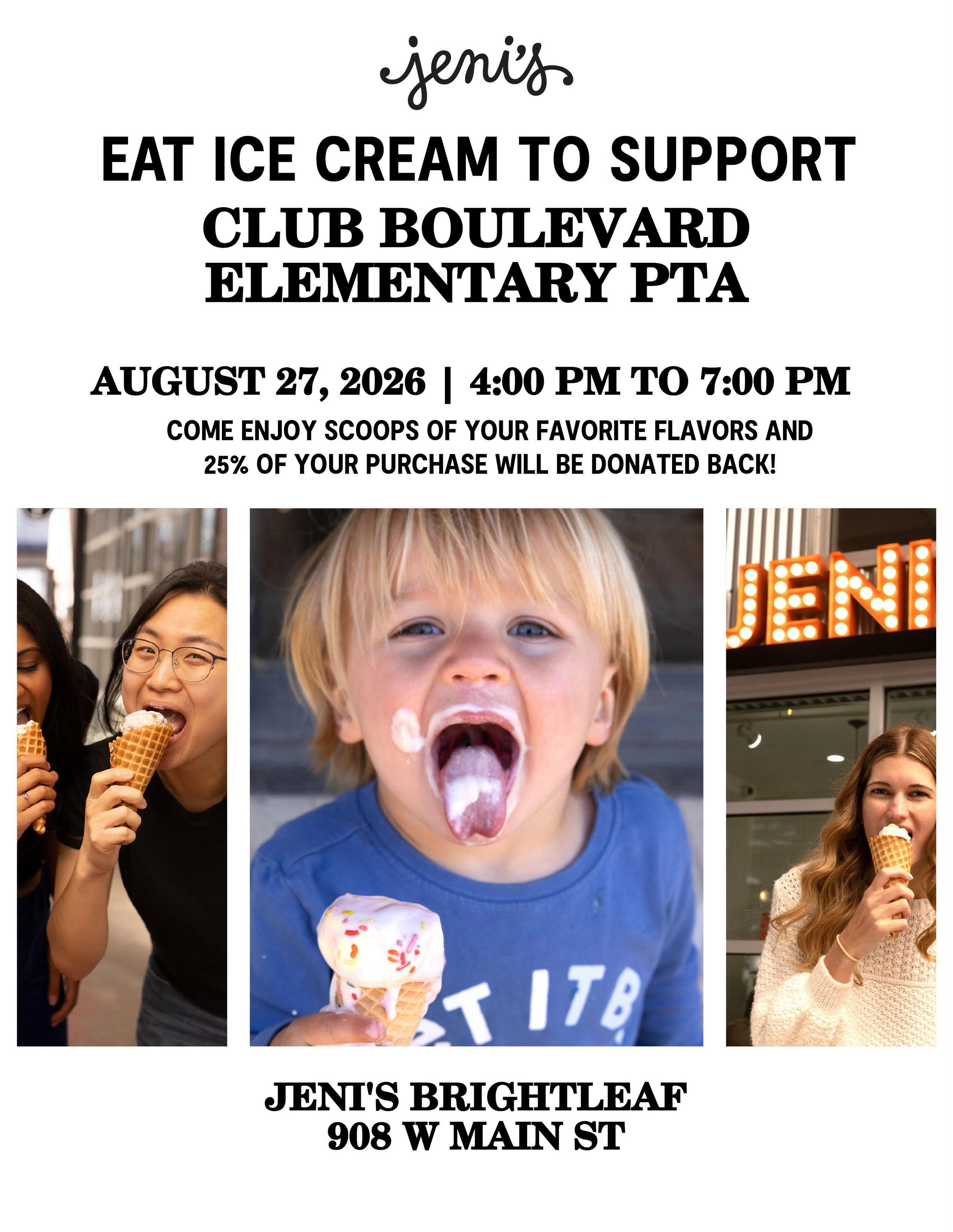 Jeni’s Ice Cream Night/Noche de Helados en Jeni’s