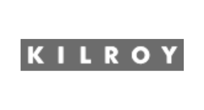 Kilroy logo in white letters on a gray background