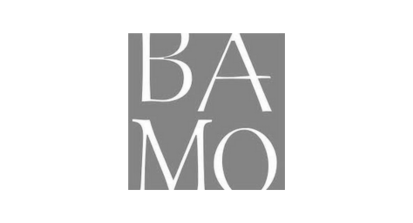 Stylized logo with the letters B, A, M, and O arranged in a gray square.