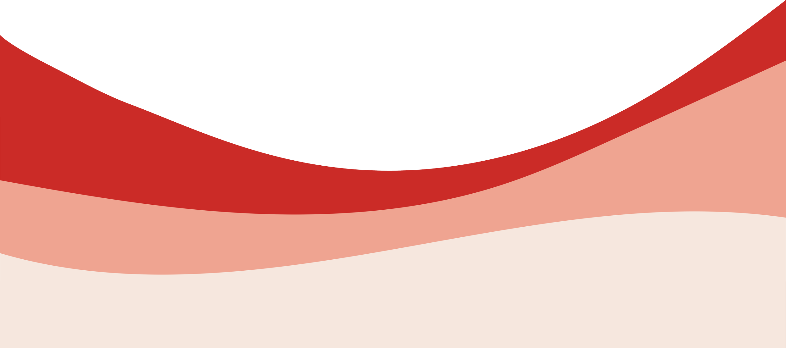 Abstract graphic with black, white, red, pink, and beige curved shapes.