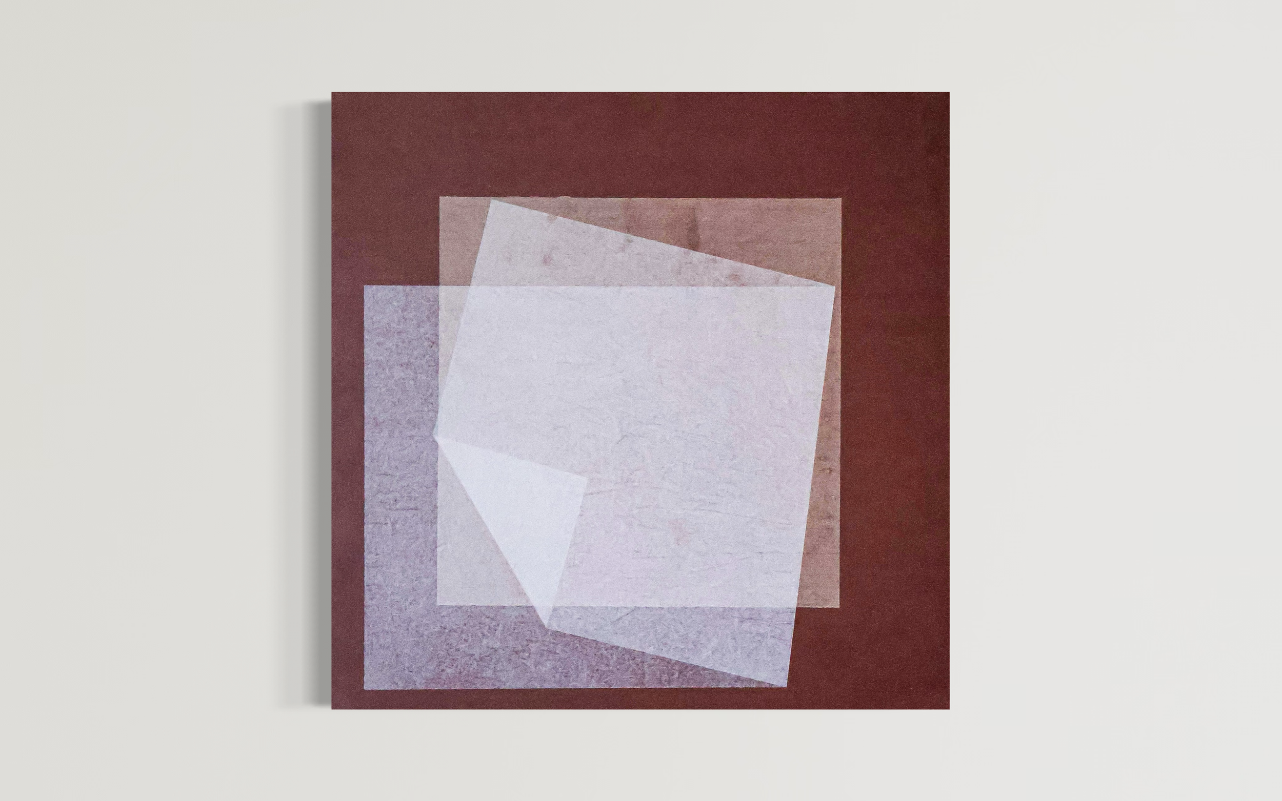 PASSING THROUGH BURGUNDY / 2026 / Color Paper on Canvas / 30 x 30