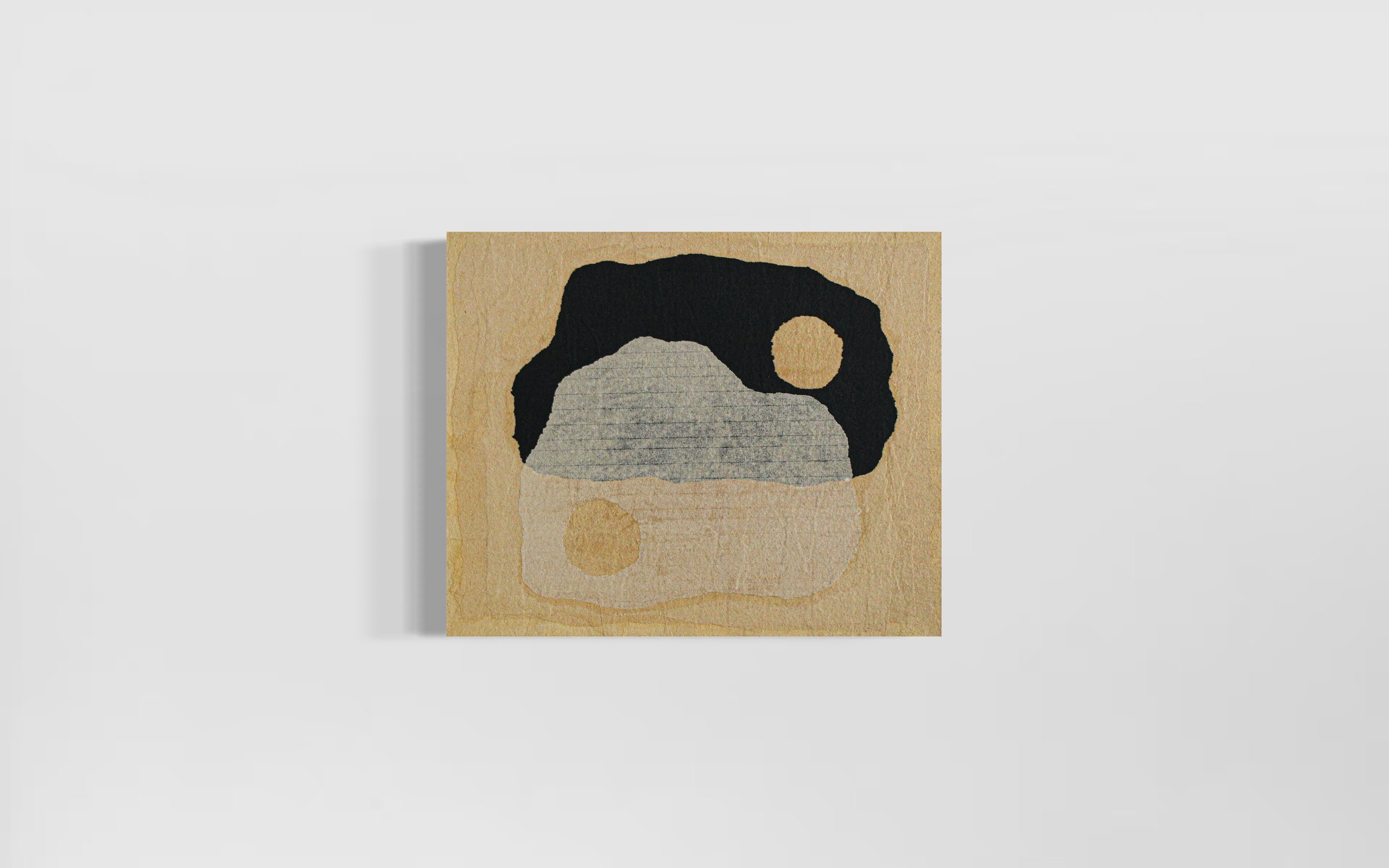 ALL IN MY HEAD / 2024 / Dyed Paper on Canvas / 16 x 20