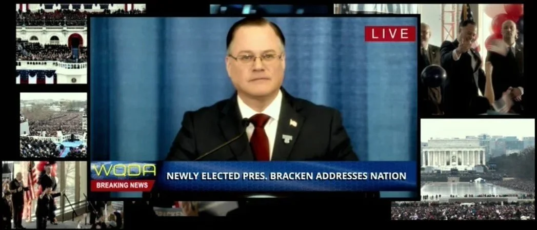 as President Bracken in "The First Purge"