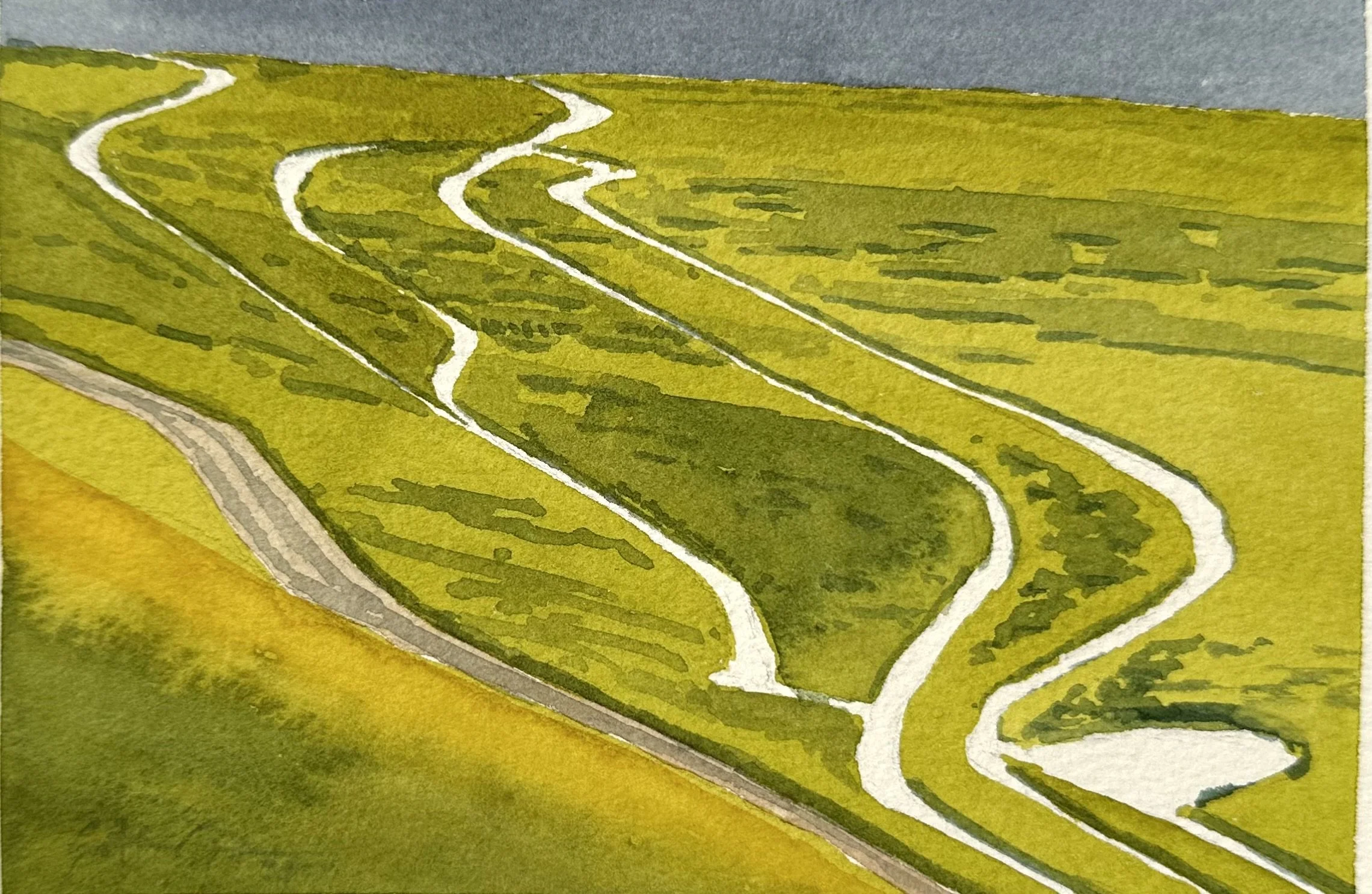 Irrigation on the Foothills - 2023,
4x6 inches,
watercolor