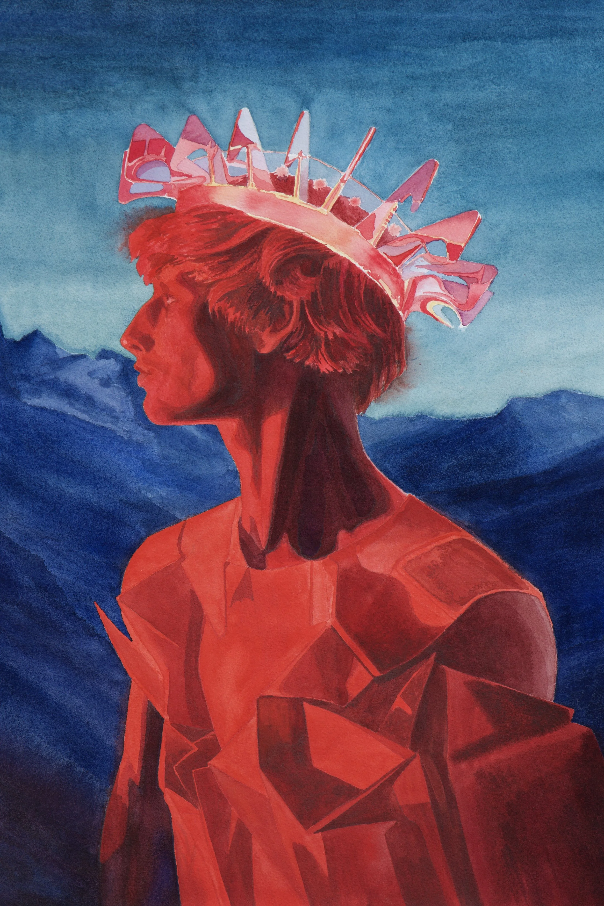 Red Crown - 2024,
17x24 inches,
watercolor