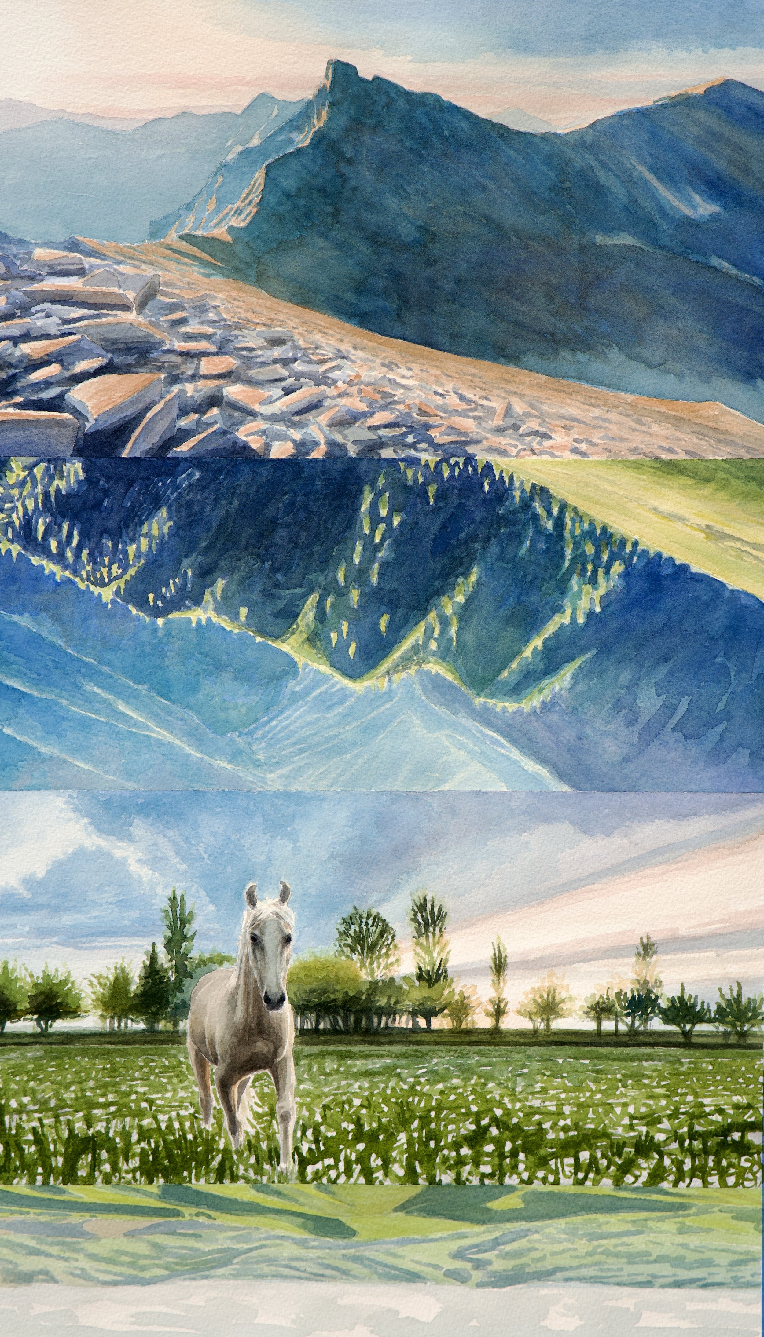 Landscape Scroll No. 3 - 2026,
13.5x24 inches,
watercolor