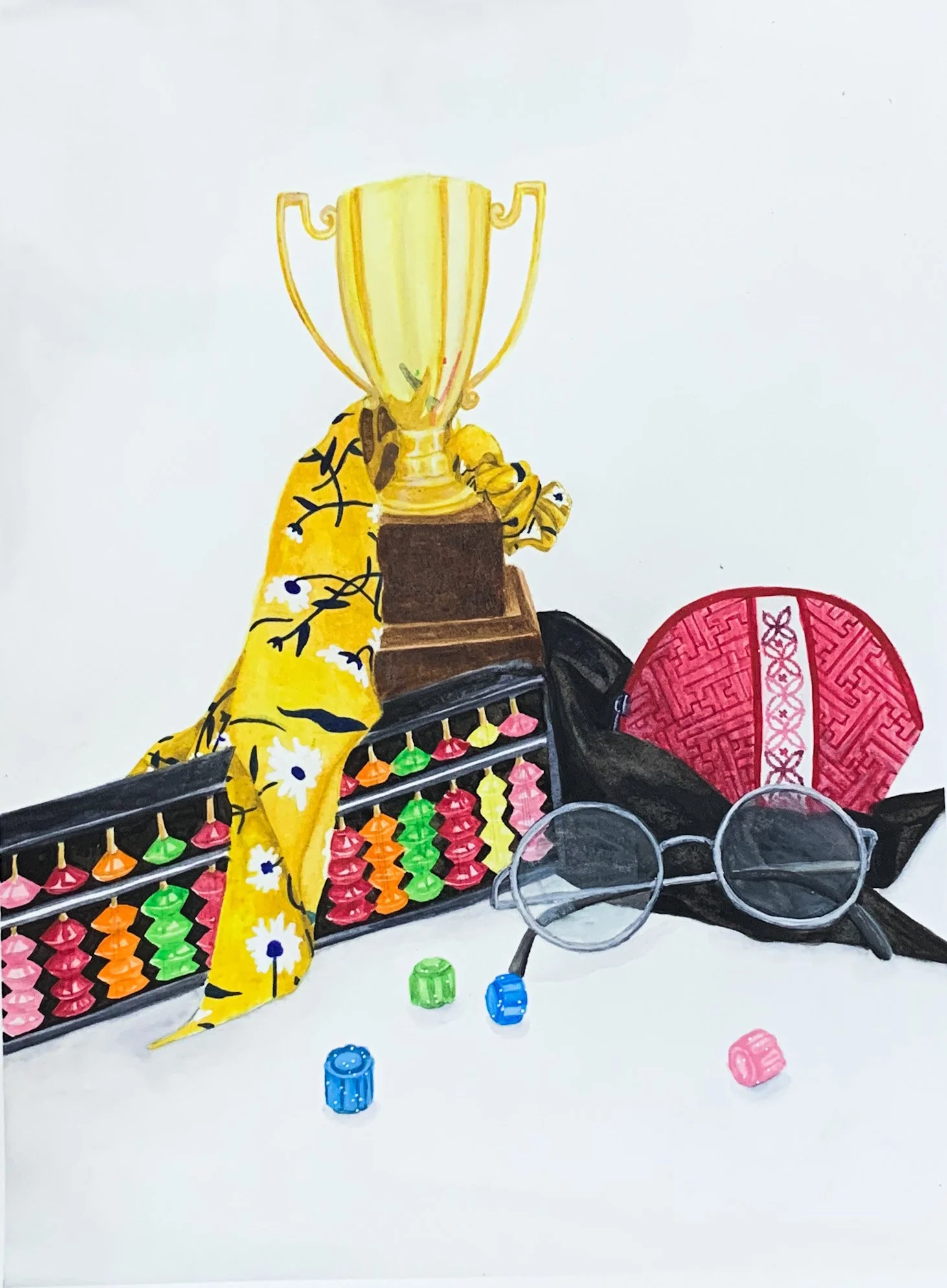 Self Portrait Still Life - 2022, 18x24 inches, colored pencil