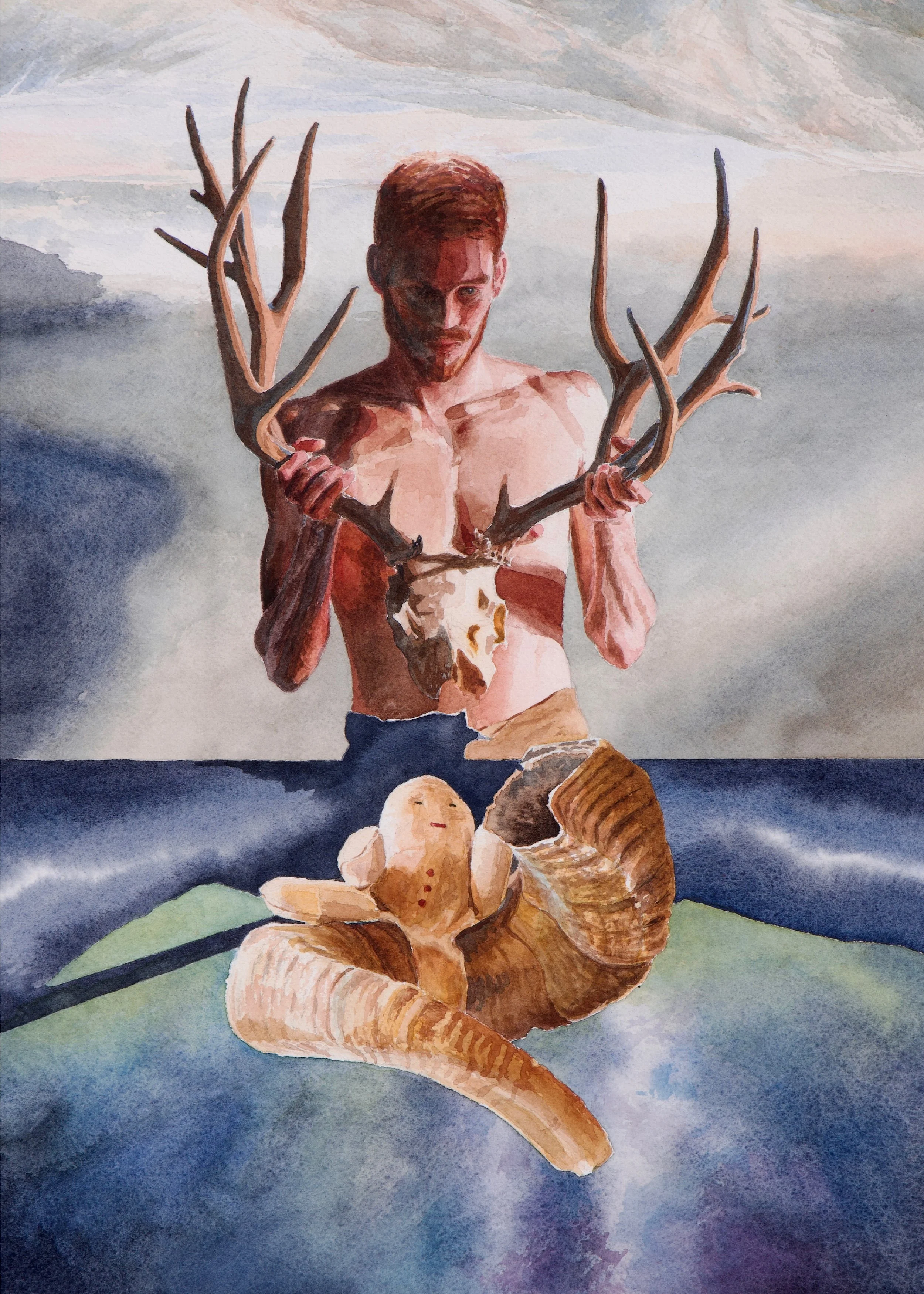 Father and Son - 2021,
12x16 inches,
watercolor