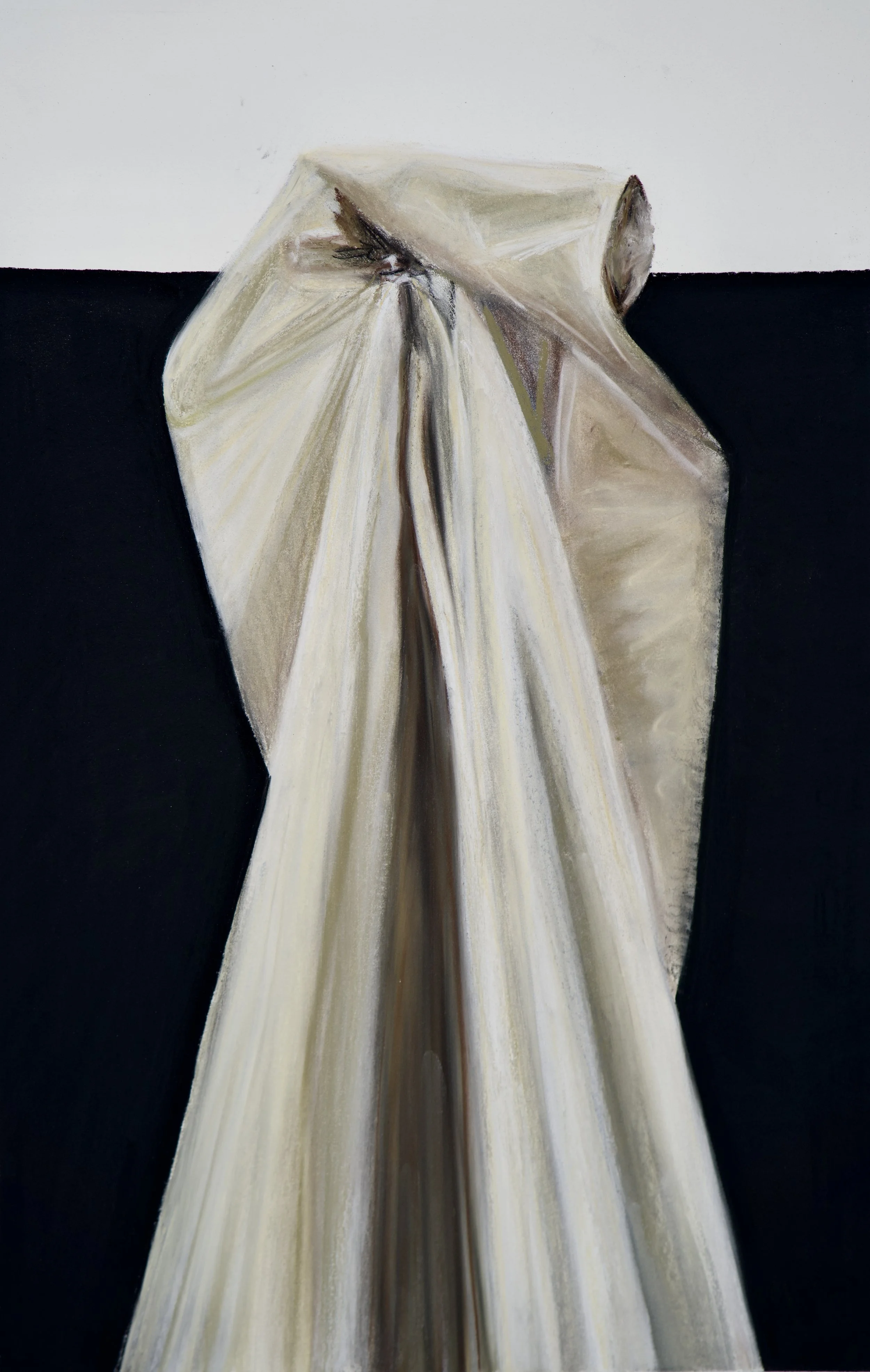 Fabric Form Study - 2021, 15x24 inches, pastel