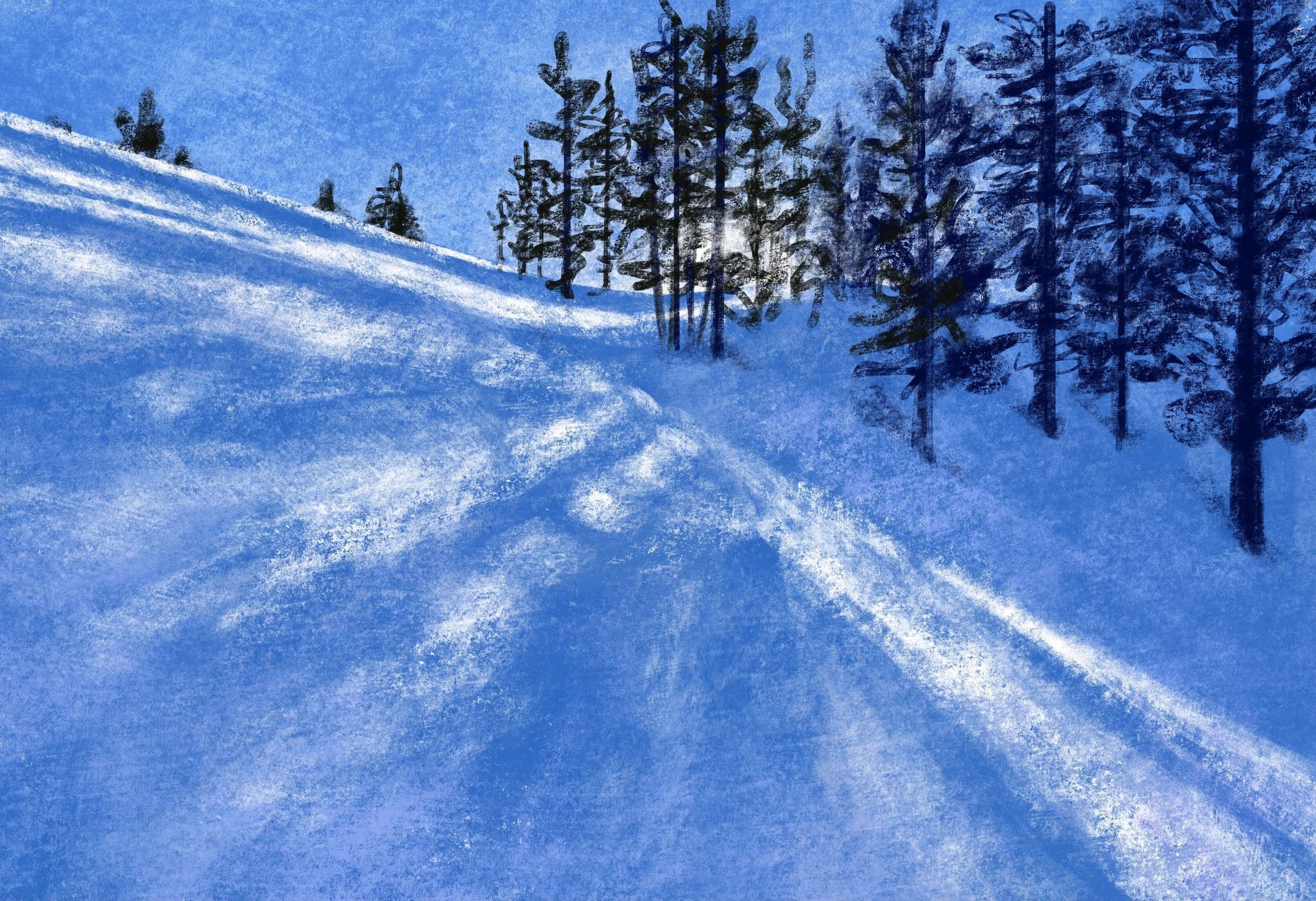 Spring Snow on the Salmon - 2021,
digital painting
