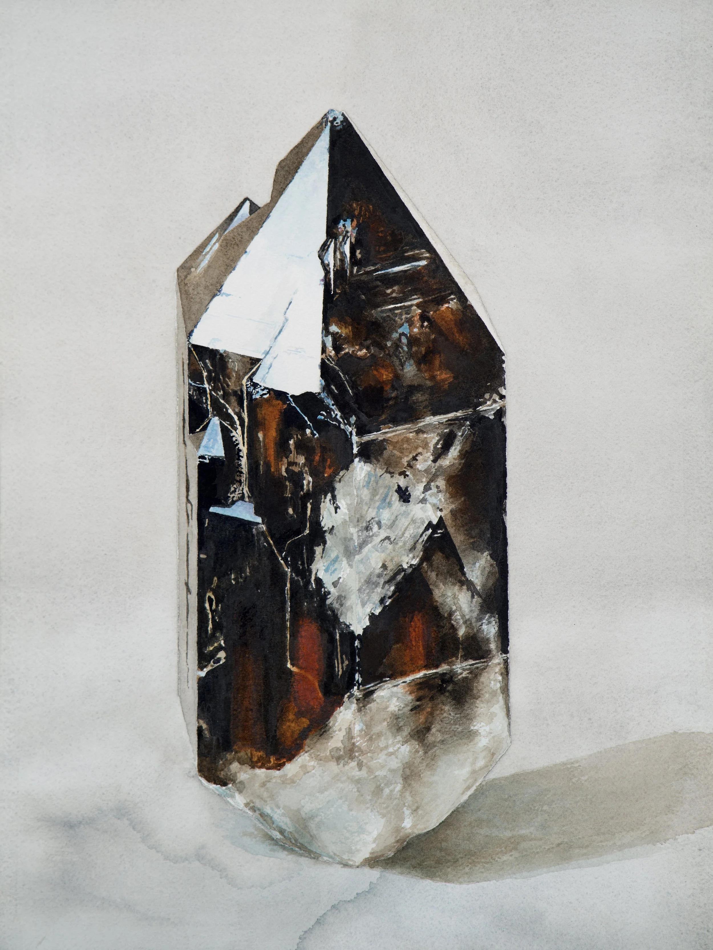 Smoky Quartz Crystal - 2021,
12x16 inches,
watercolor