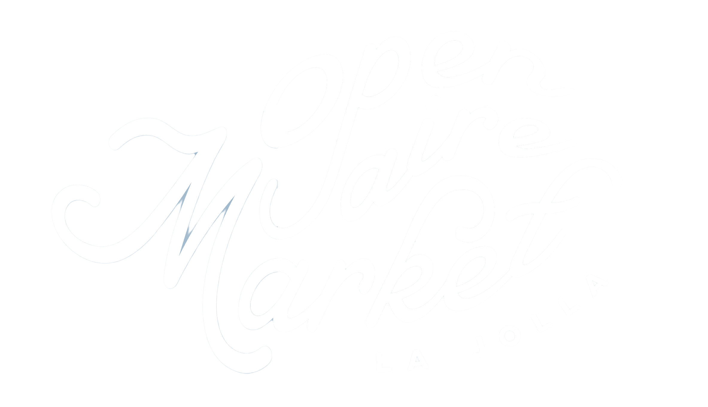 Stylized white text on a black background that reads 'Open Your Market' with smaller text below saying 'La Jolla'.