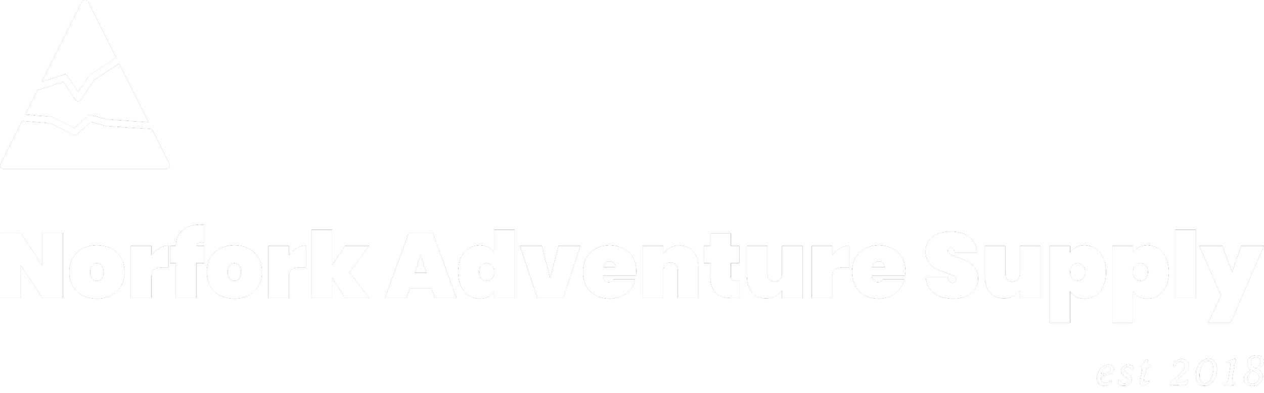Norkork Adventure Supply logo with stylized mountain icon and text 'Norkork Adventure Supply est 2018' on no background