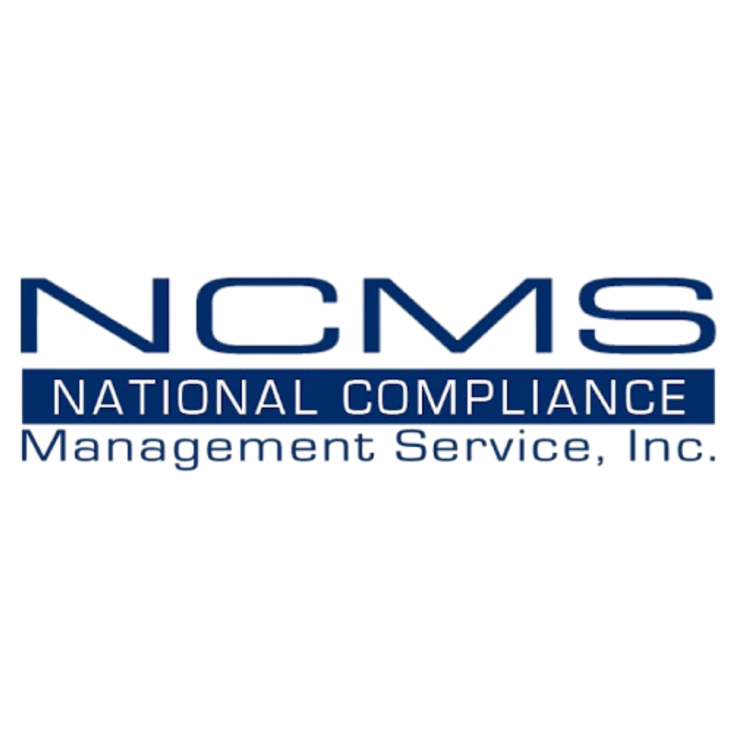NOMS National Compliance logo with navy blue text on a white background.