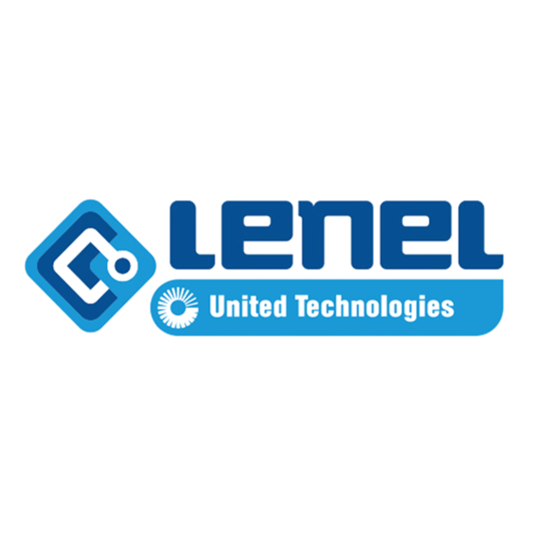 LeneL United Technologies logo in blue, with a stylized geometric design and text.