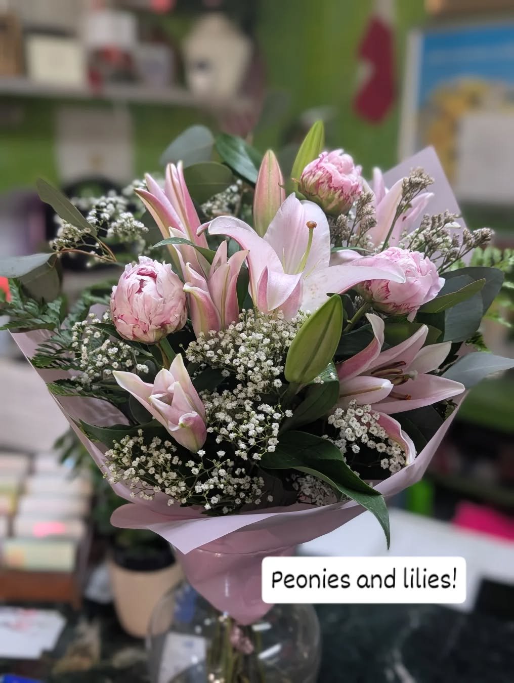 Peonies and lilies. Opening up beautifully just in time to celebrate Mom! #njflorist #mothersday #flowersofınstagram #shoplocal