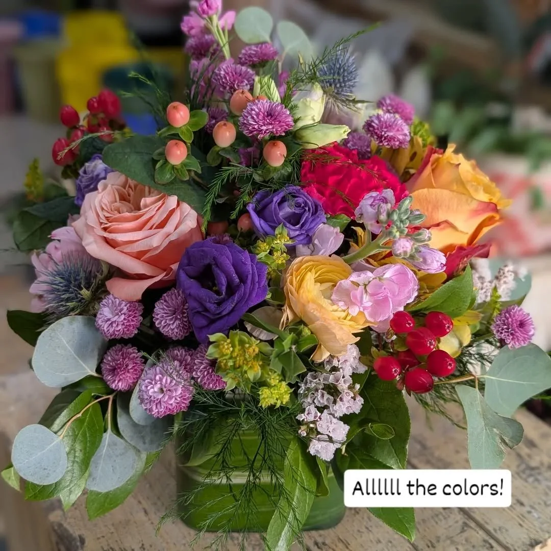 Some Moms want alllllll the colors! Beautiful arrangements in a glass cube for the table this Mother's Day. Order today by calling 973-916-0788 #njflorist #flowersofınstagram #floristsofinstagram #shoplocal #mothersday