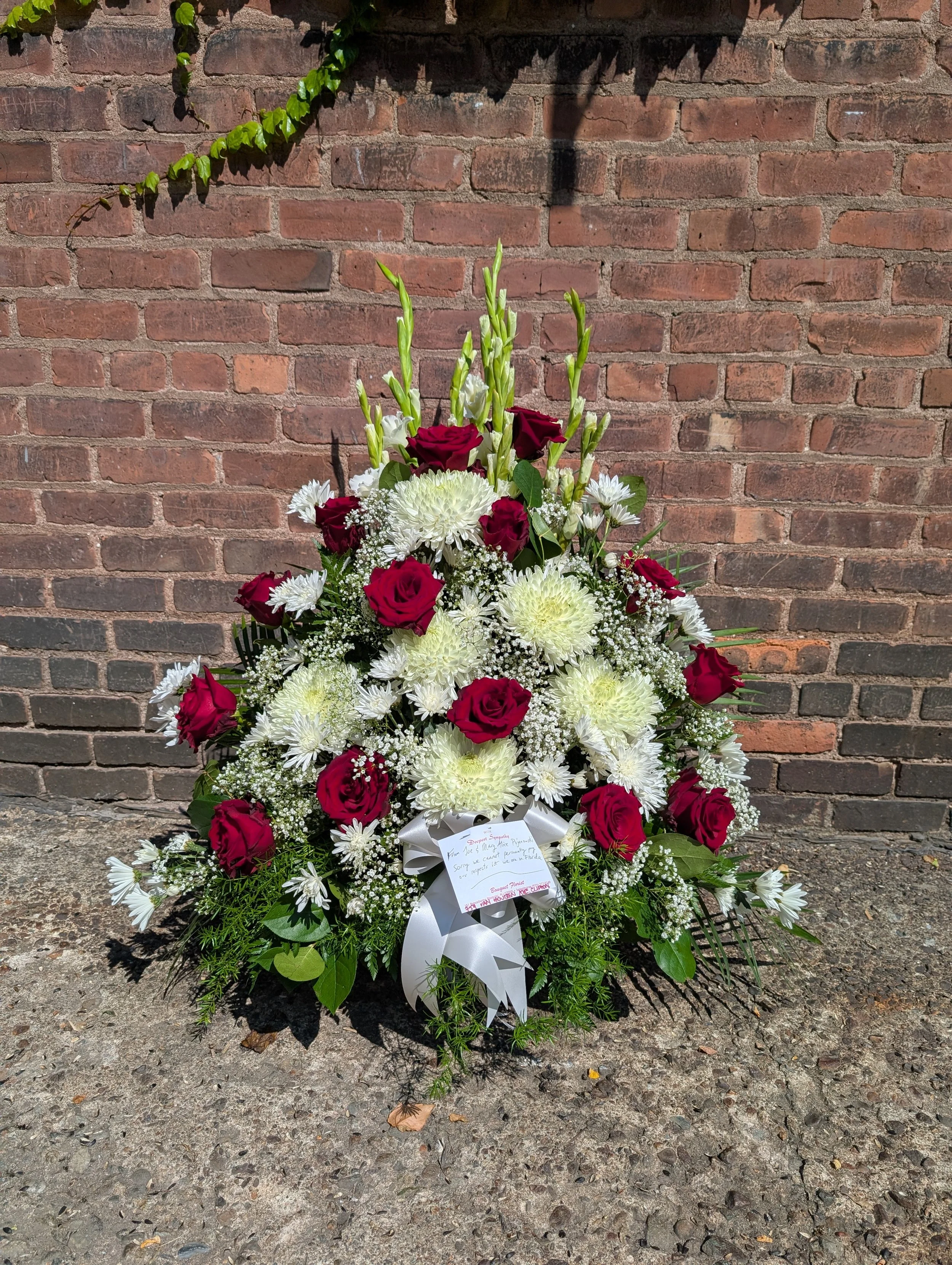Red and White Sympathy Basket