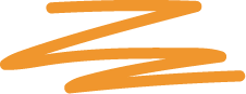 Traços de desenho em laranja sobre fundo branco.