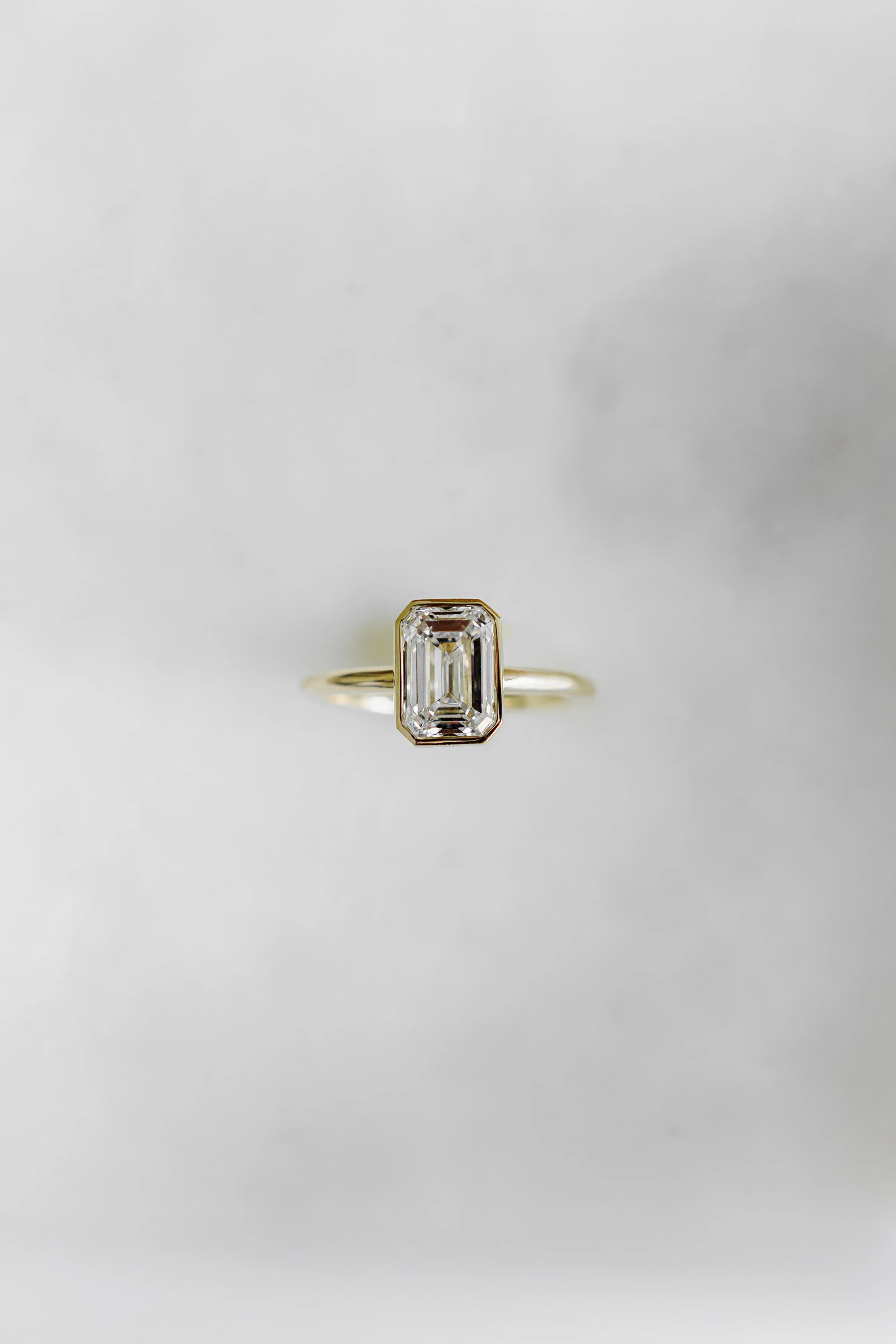 Emerald Bezel Engagement Ring