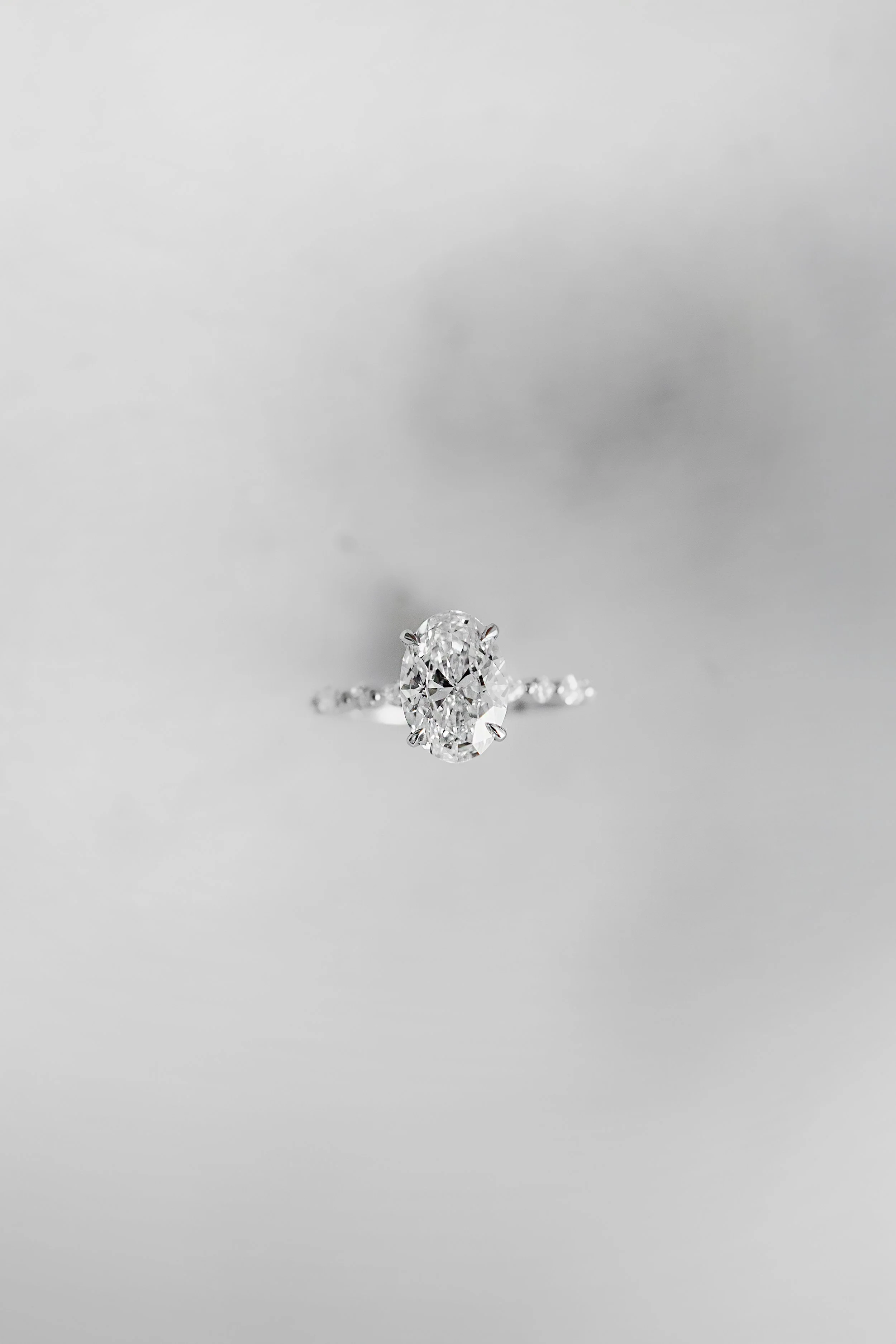 Oval with Mixed Diamond Engagement Ring