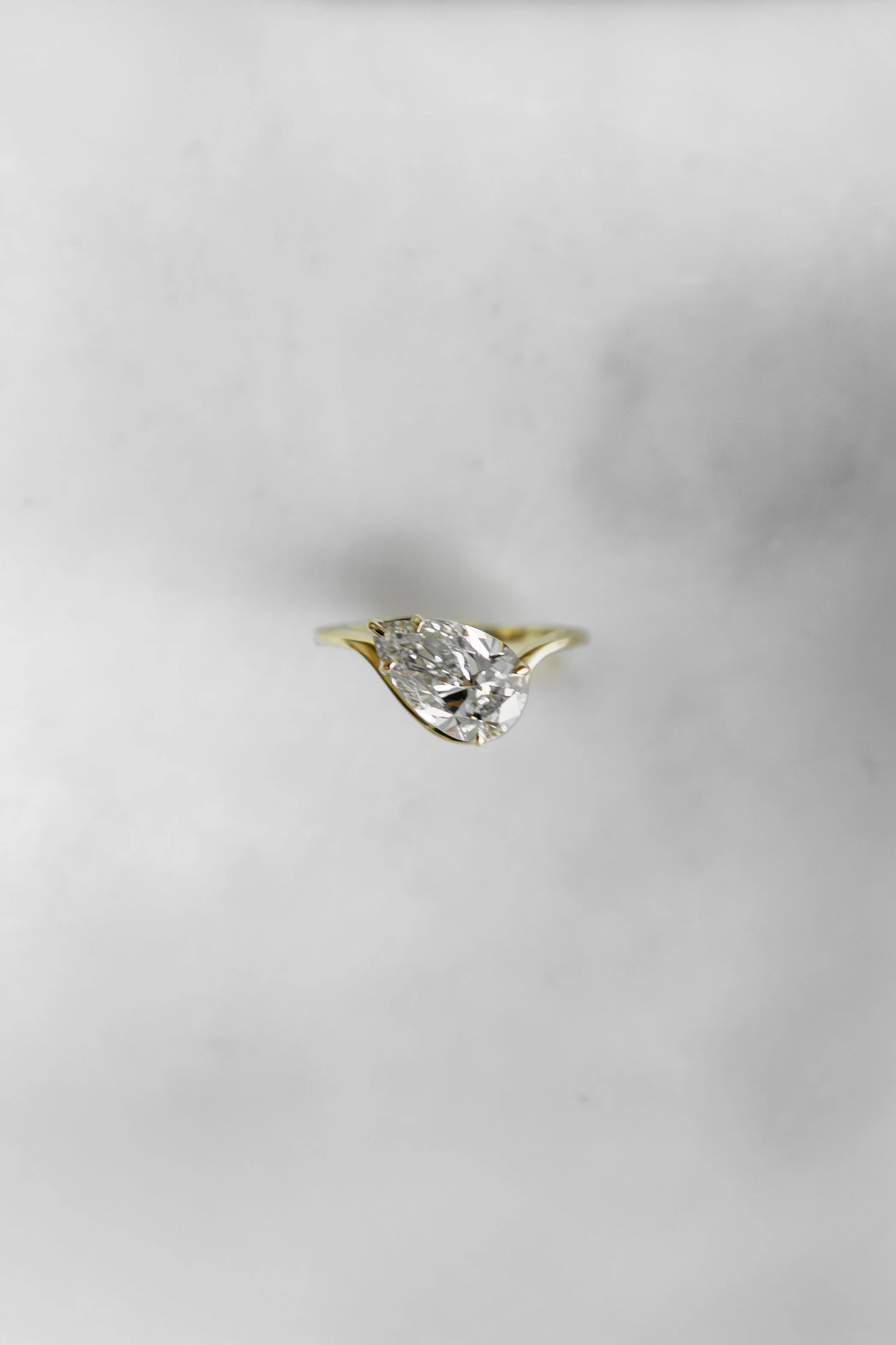 Pear Wave Engagement Ring