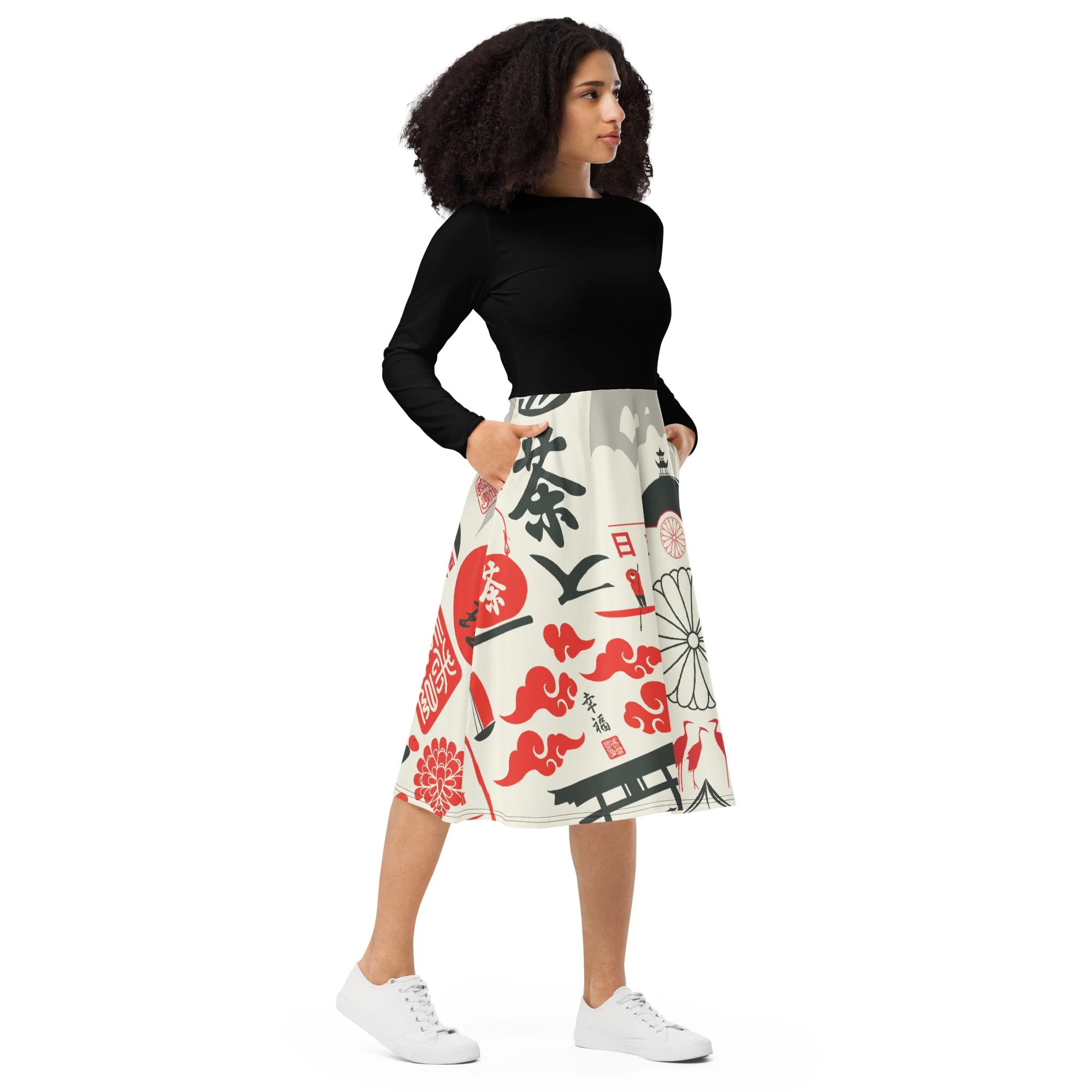 Long sleeve midi dress