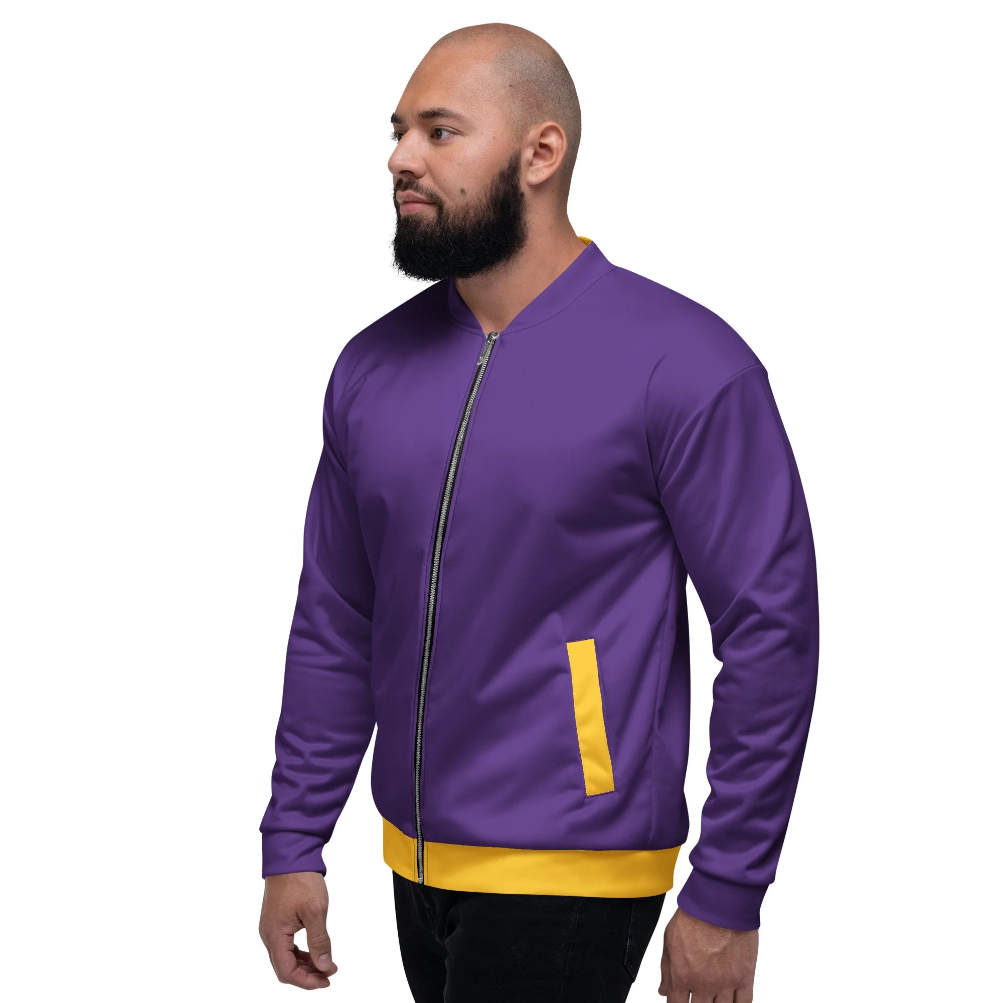 Purple & Gold Unisex Bomber Jacket