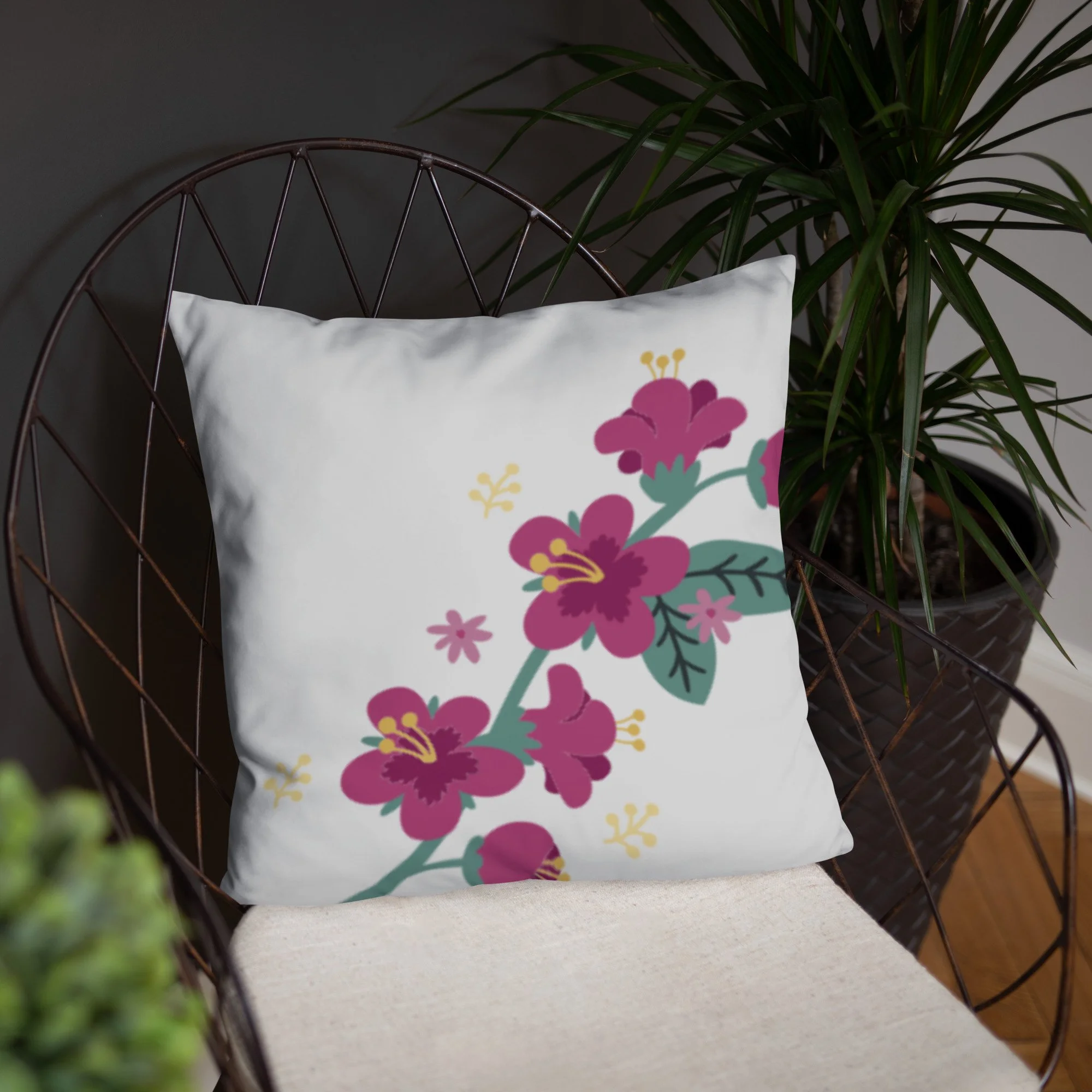 Cherry Blossom Throw Pillow
