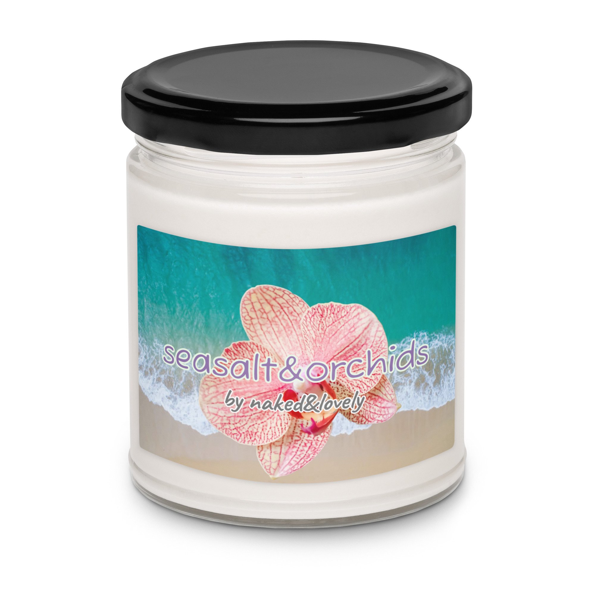 Sea Salt & Orchids Scented soy candle