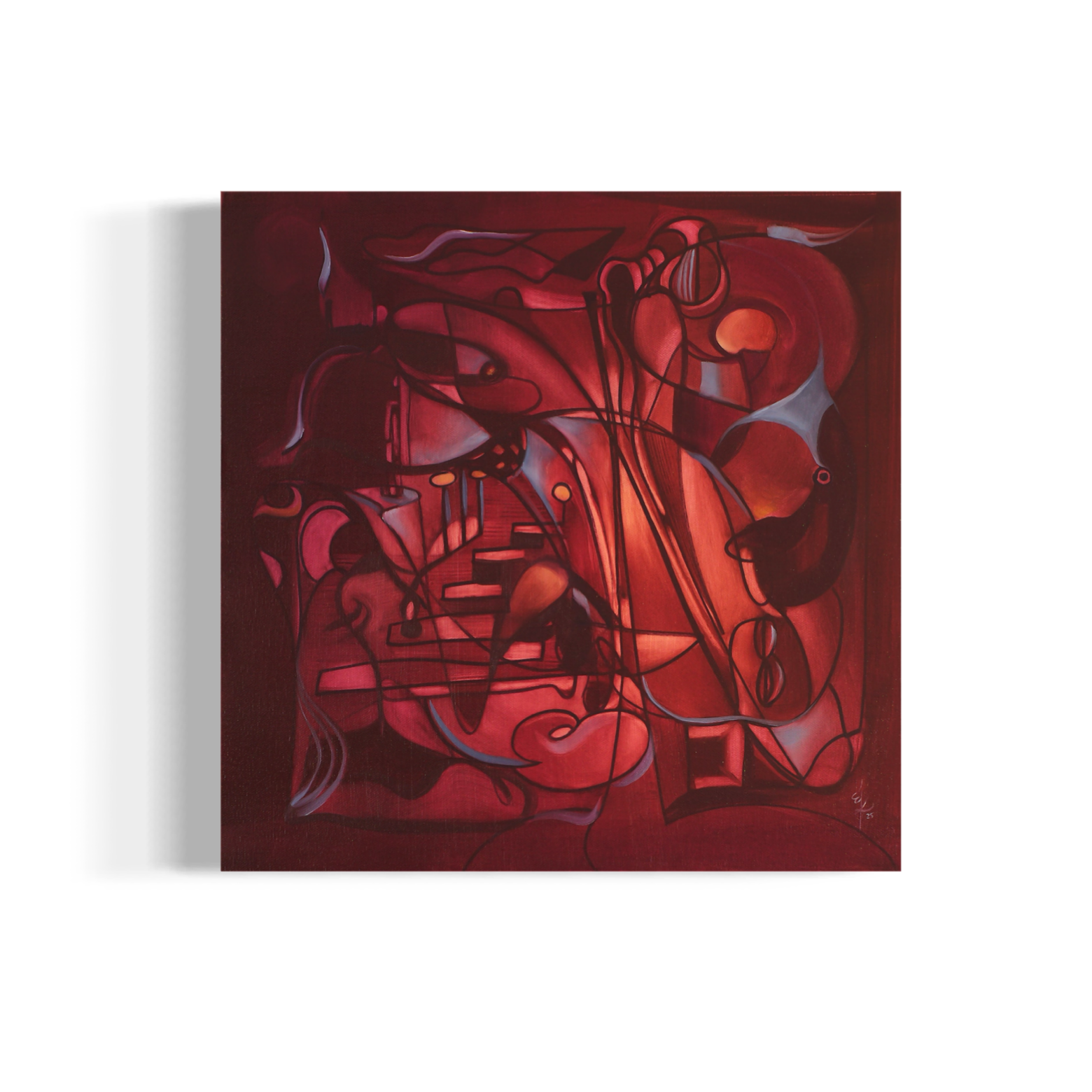 Melodía interior: Cartografías internas, 2025. Oil on canvas - 40 x 40 cm