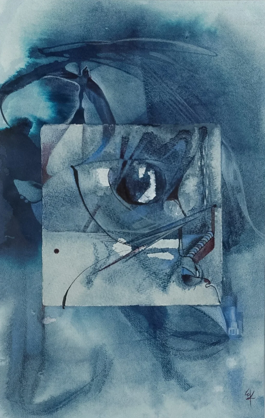 Memoria de la forma I, 2026. Mixed media on paper - 30 x 19 cm