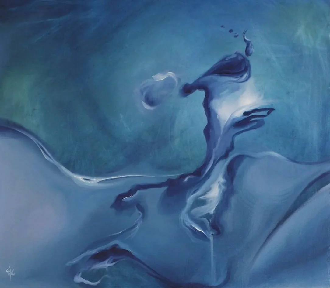 Camino con mi nube, 2025. Oil on canvas - 43 x 48.5 cm