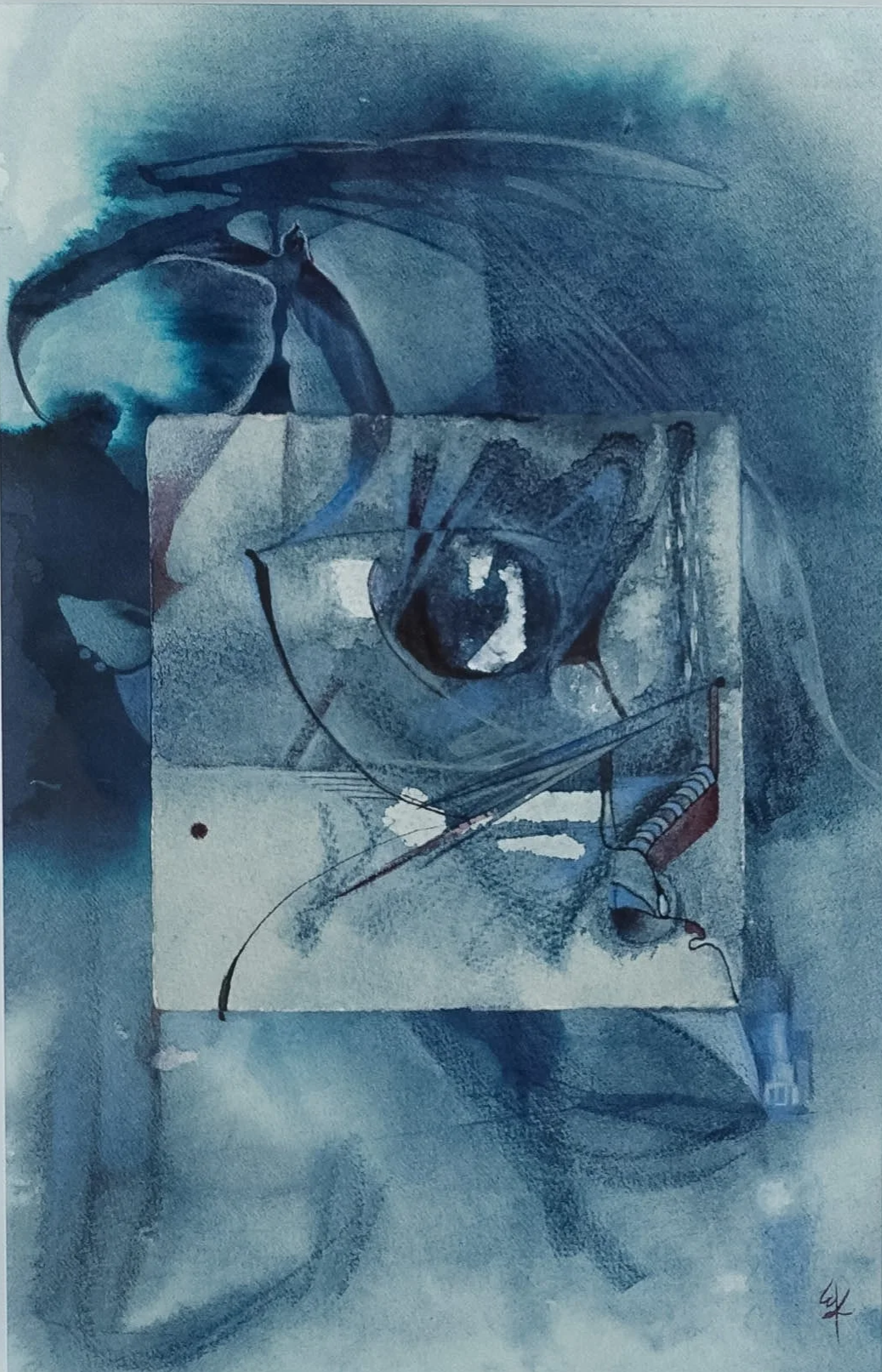 Memoria de la forma II, 2025. Mixed media on paper - 30 x 19 cm 
