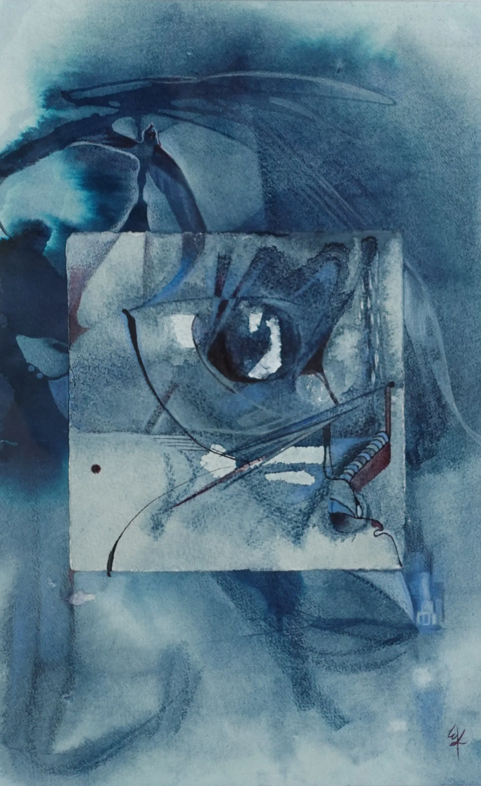 Memoria de la forma II, 2025. Mixed media on paper - 30 x 19 cm